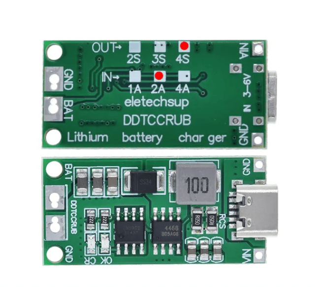 4S 2A Type-C Çok Hücreli 18650 Lityum Pil Şarj Modülü (8.4V / 12.6V / 16.8V)