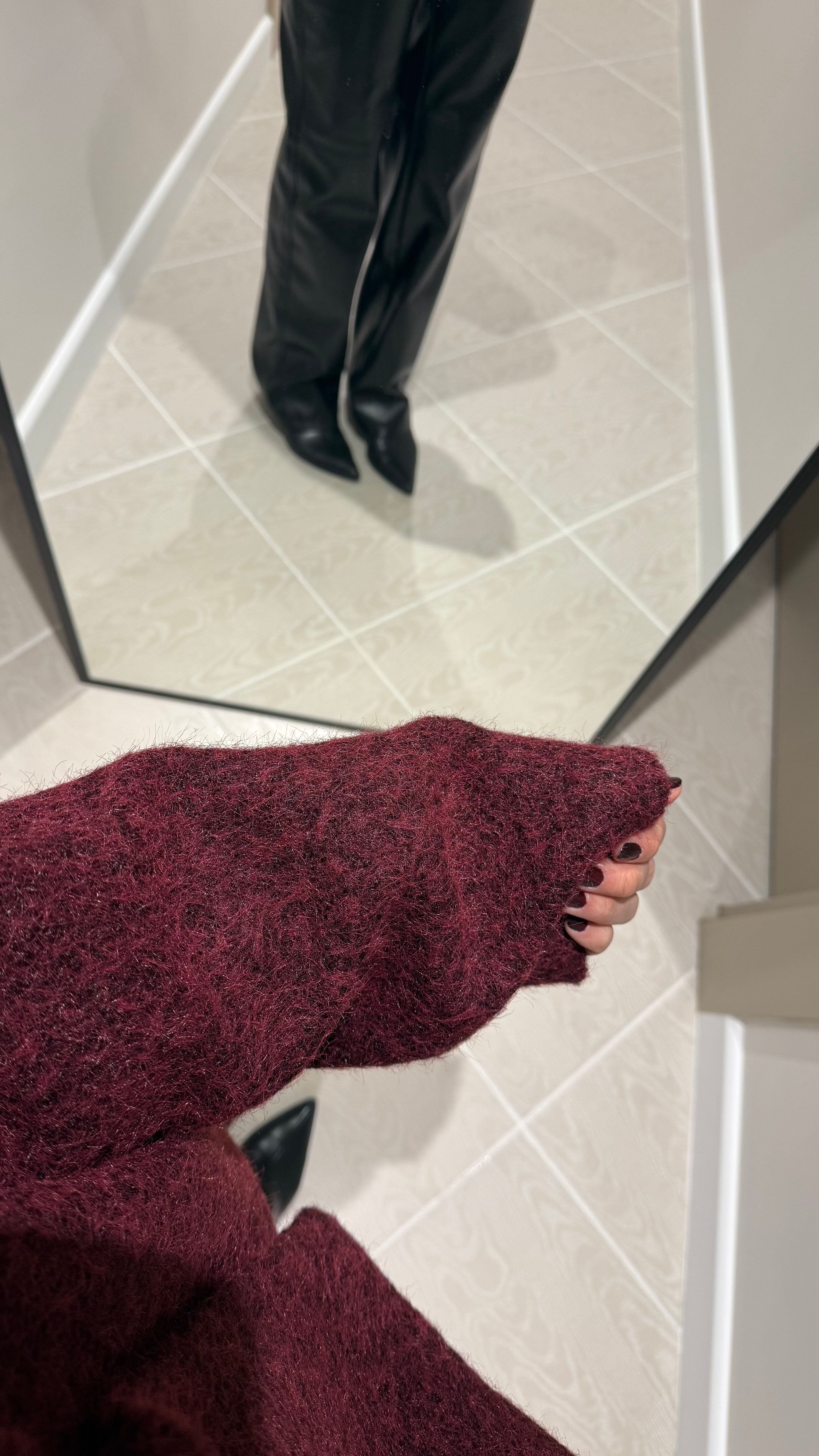 BORDO ÇİFT CEPLİ KIRÇILLI CEKET