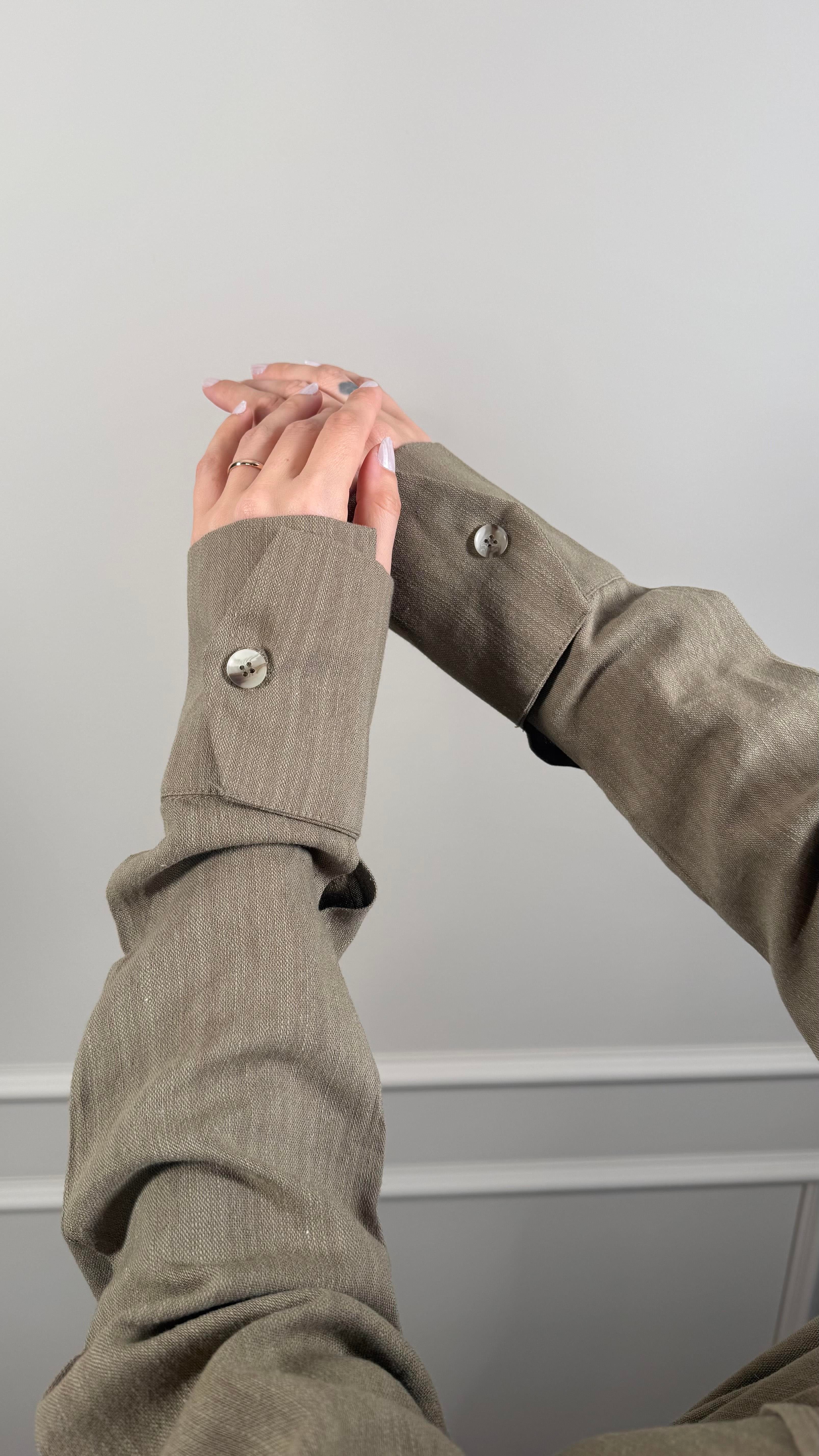 HAKİ ANVELOP DETAYLI ELBİSE