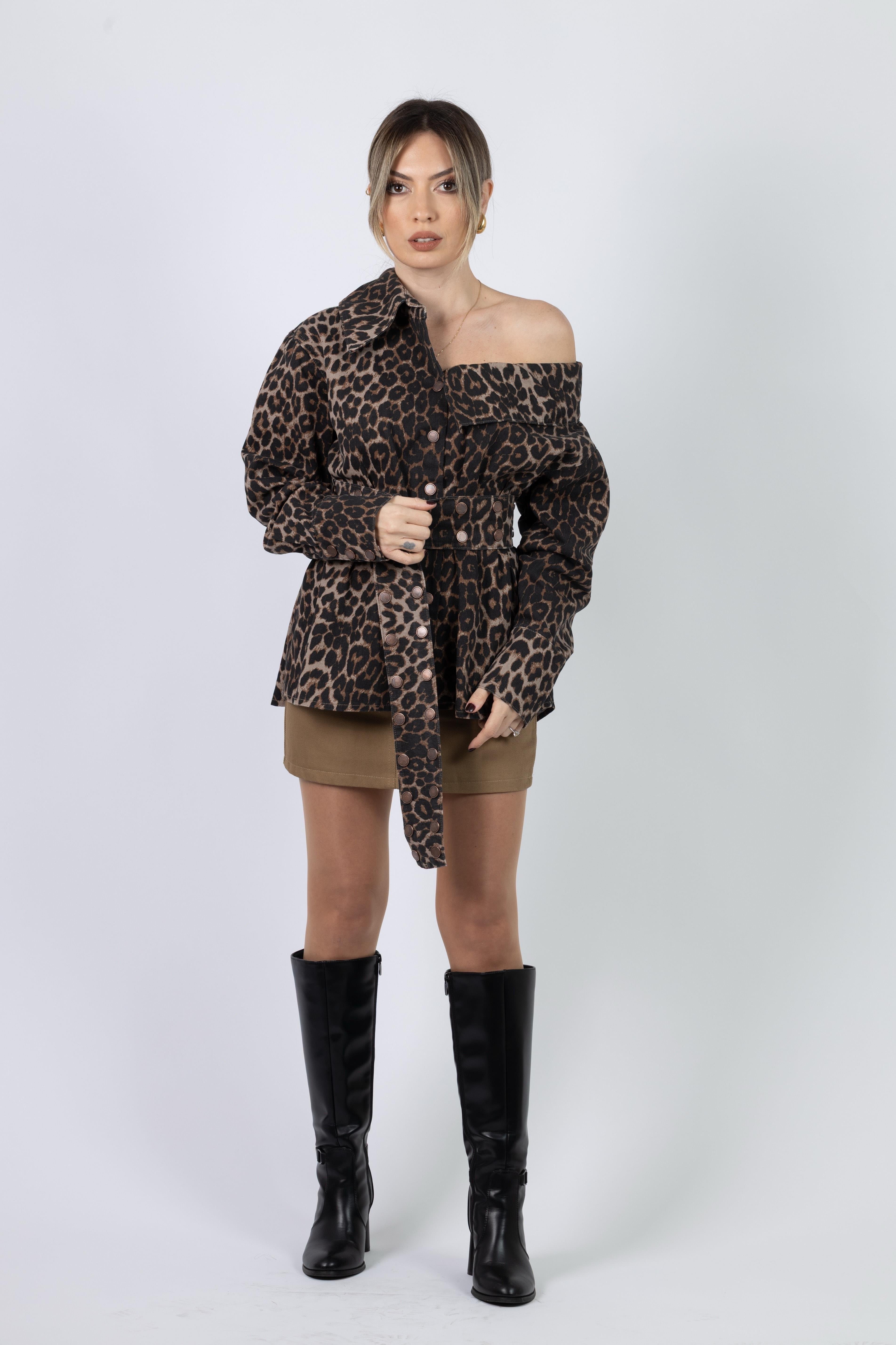 LEOPAR DENİM GÖMLEK