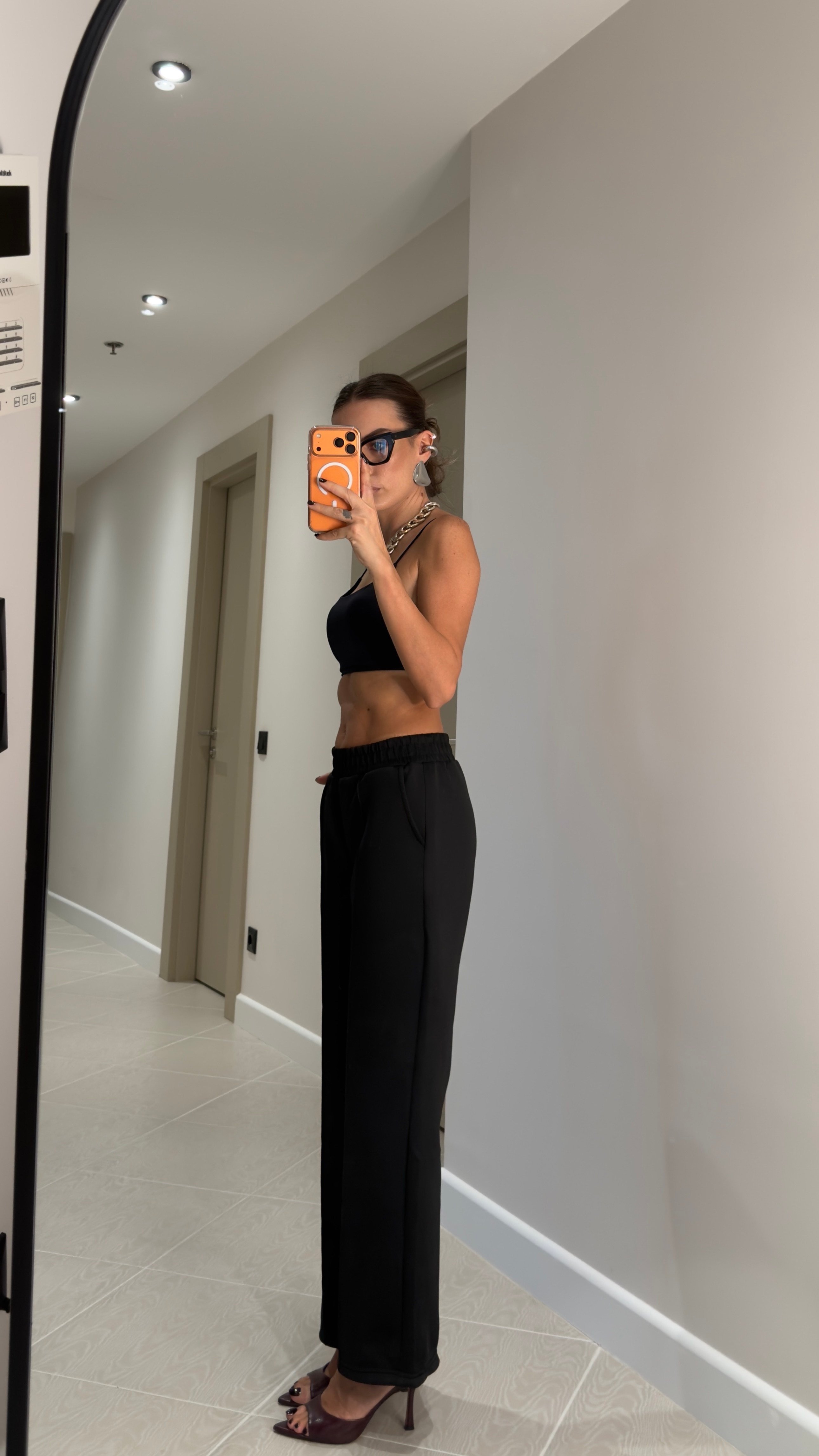 SİYAH BELİ LASTİKLİ SCUBA  PANTOLON