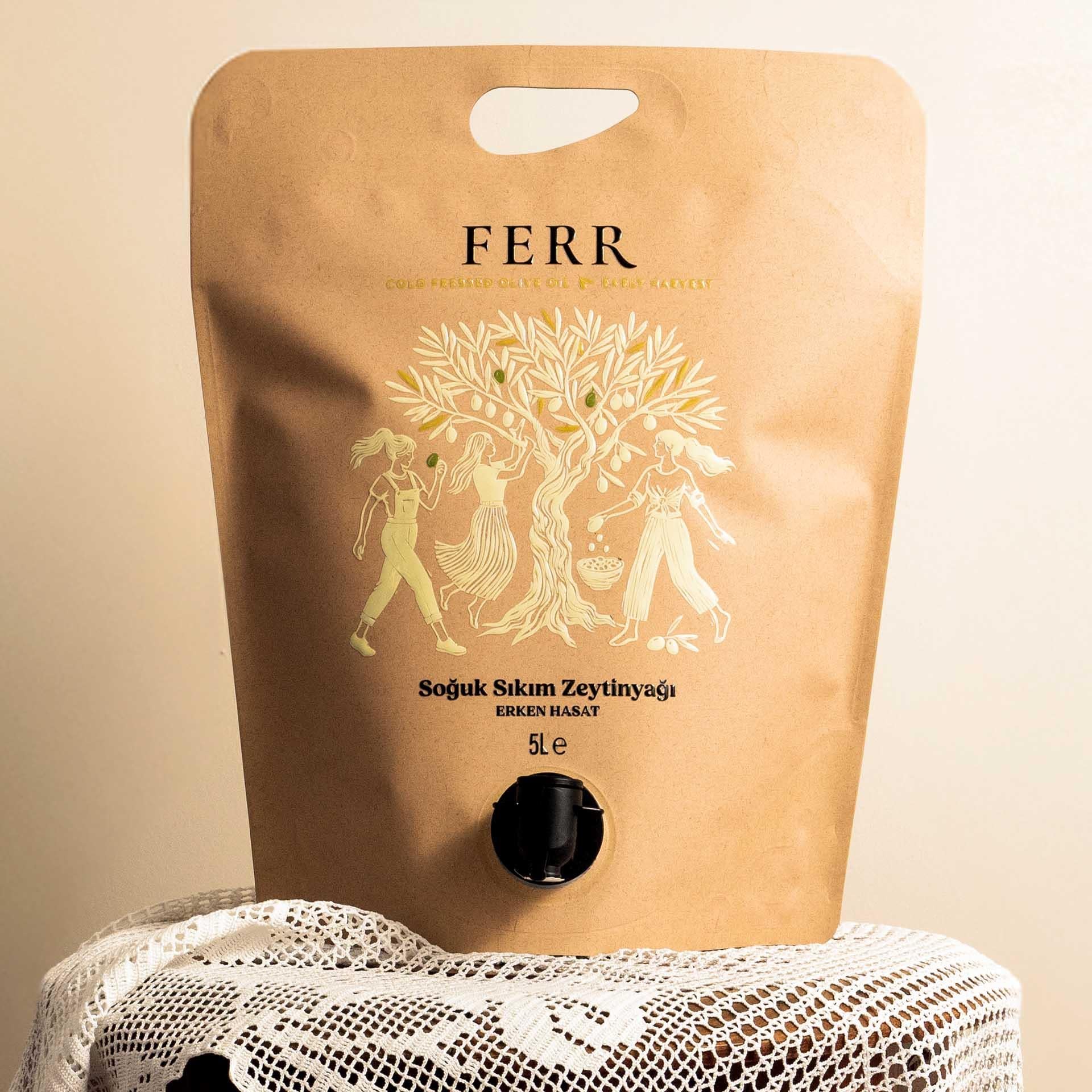 FERR Erken Hasat Soğuk Sıkım Zeytinyağı Pouch 5 Lt.