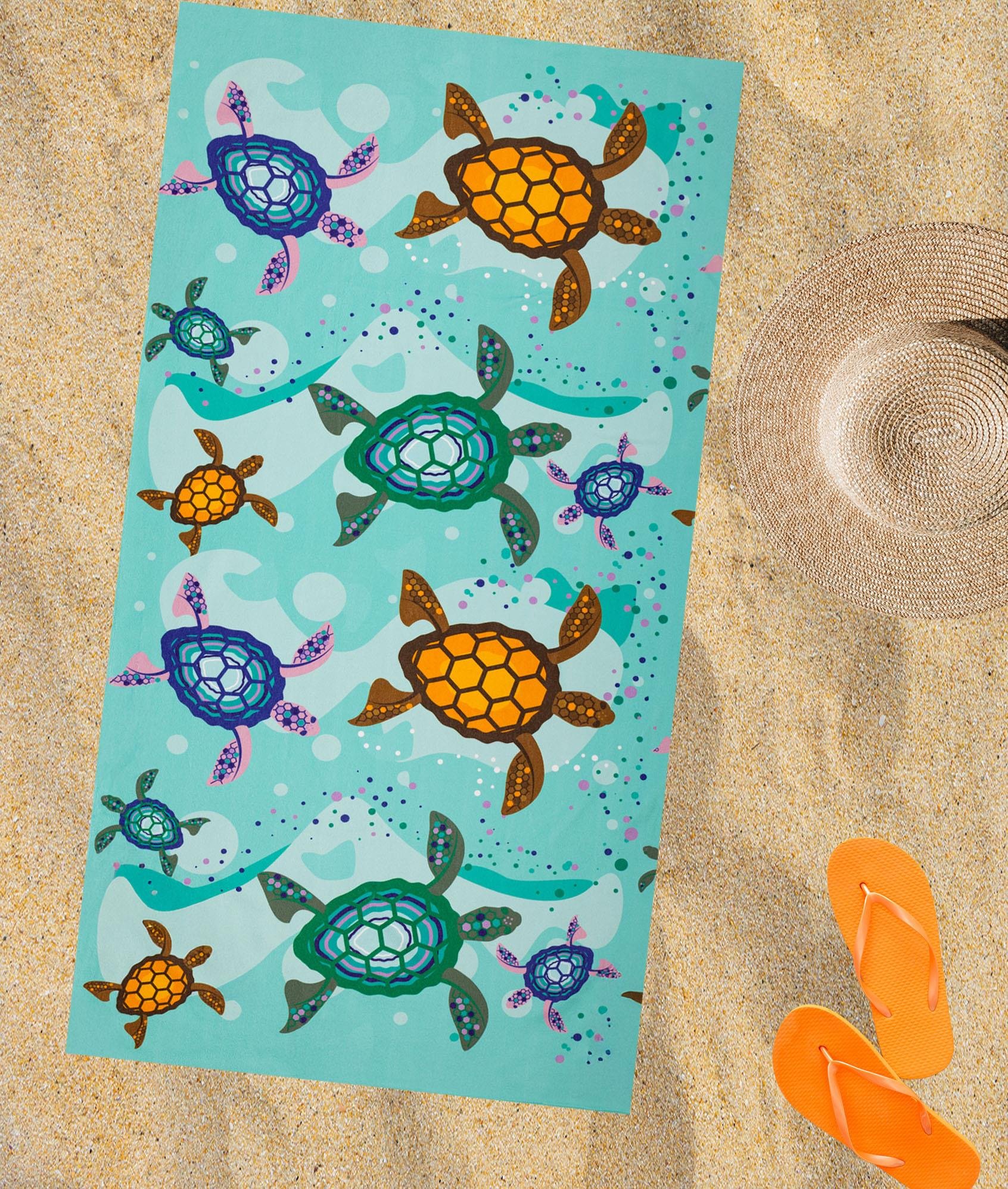 LADYHANDCARETTA BASKLI 80X155 CM PLAJ HAVLUSU