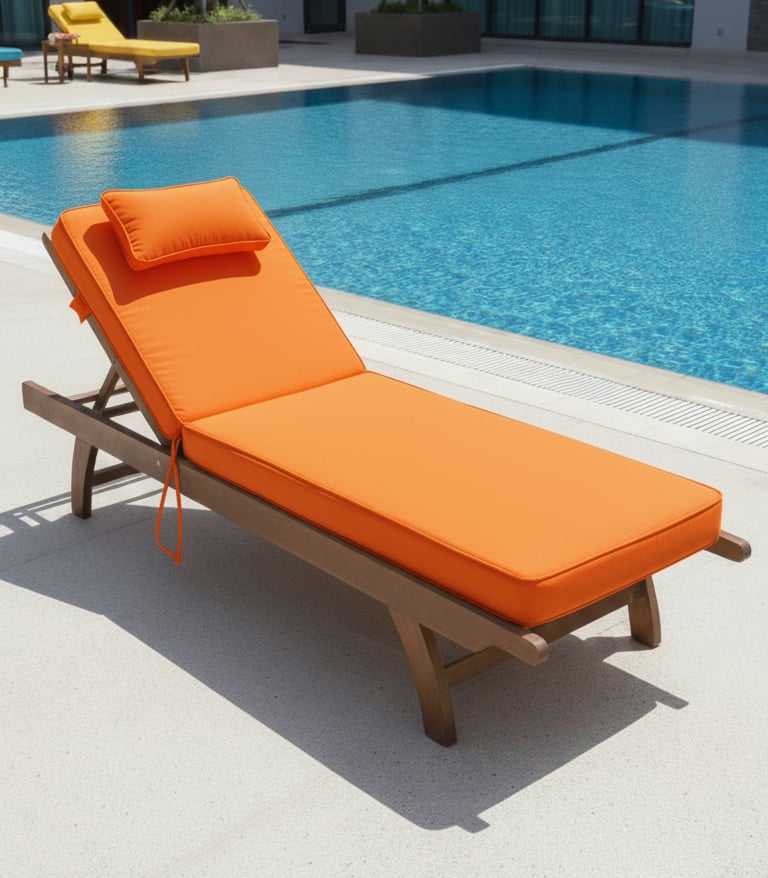 Başlıklı Akrilik Şezlong Minderi 10 cm.