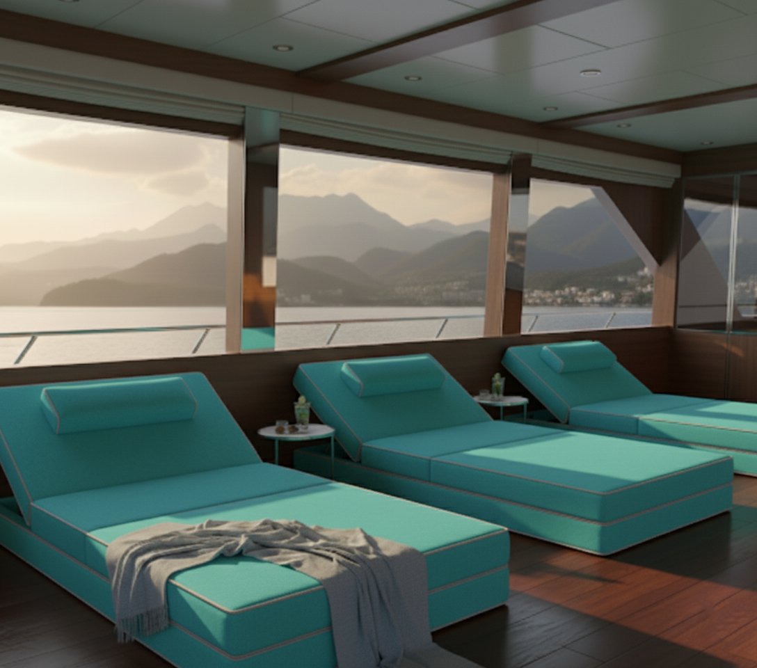Yat İçin SUNBED SİRELLA Kumaşlı ( SET )