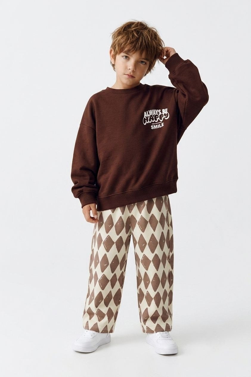 Always Smile Unisex Eşofman Takım - Kahve