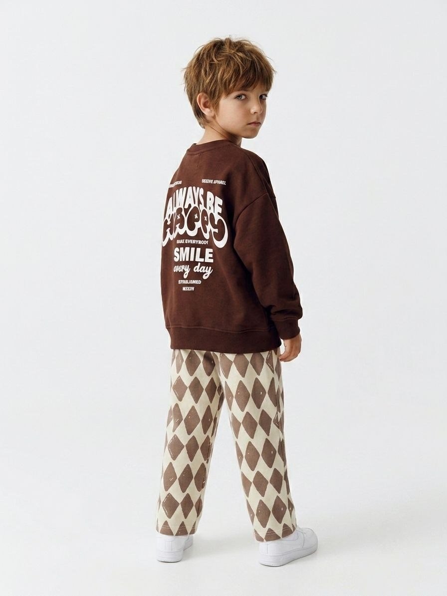 Always Smile Unisex Eşofman Takım - Kahve