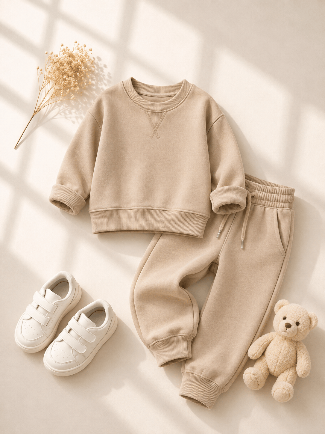 Basic Unisex Bebek Eşofman Takım - Bal Köpüğü