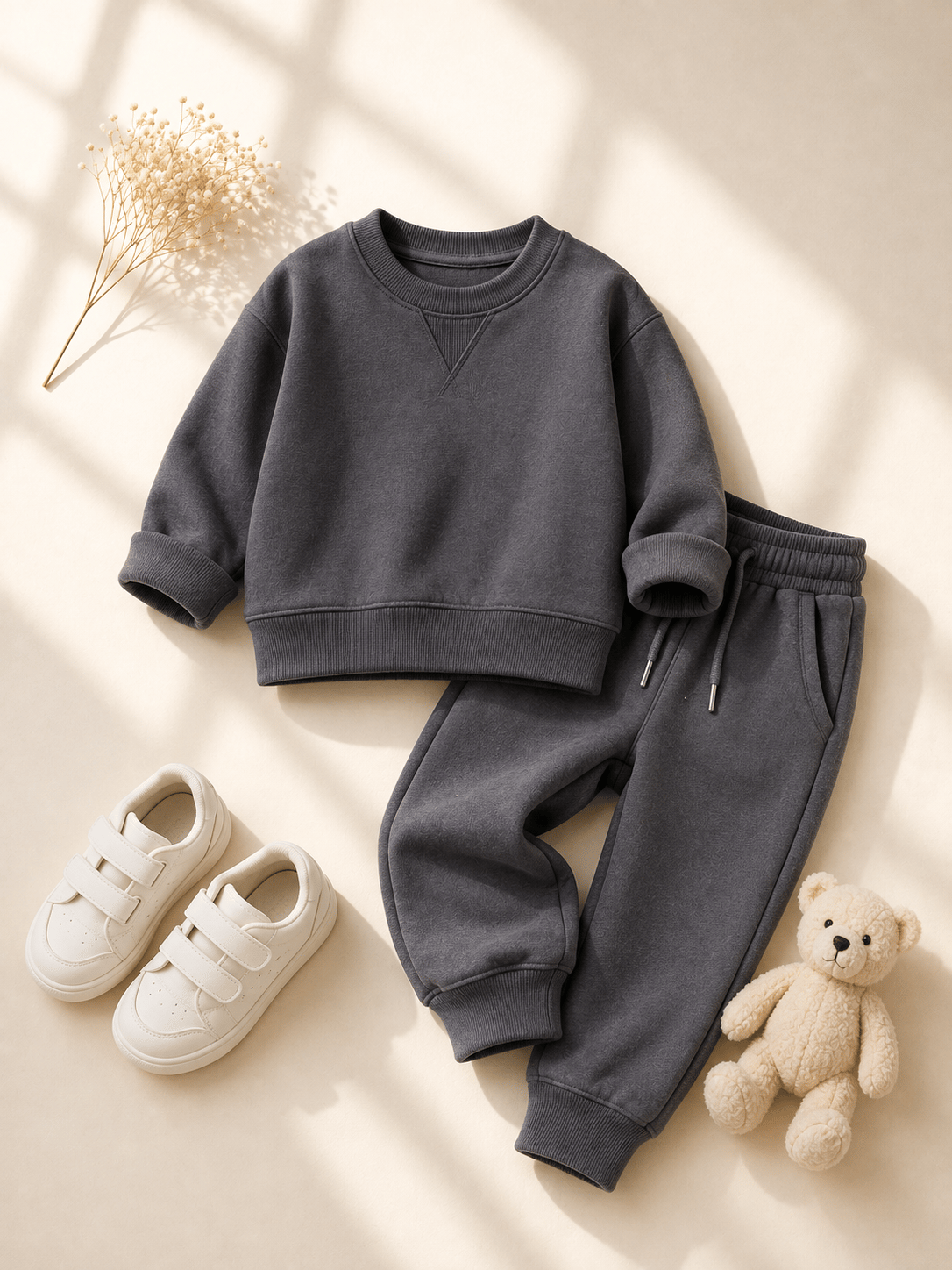 Basic Unisex Bebek Eşofman Takım - Gri