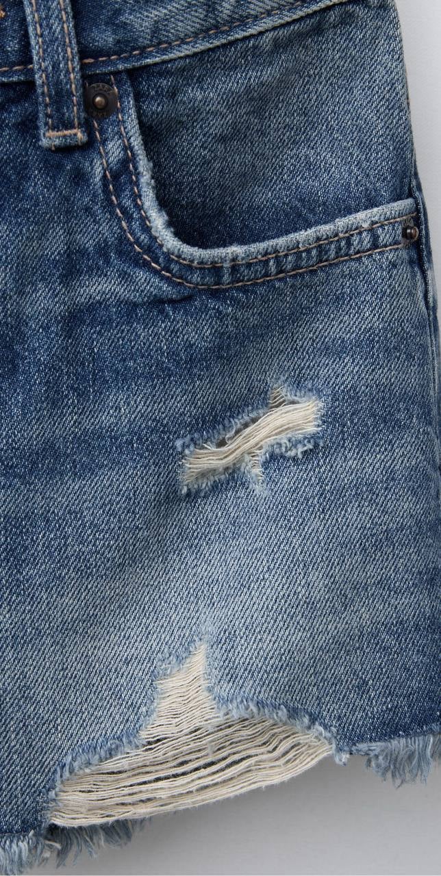 Basic Yırtık Unisex Jean - Mavi