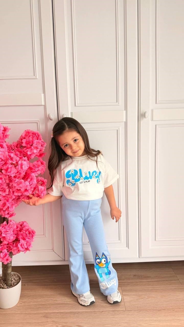 Blue Kız Çocuk Taytlı Takım - Mavi