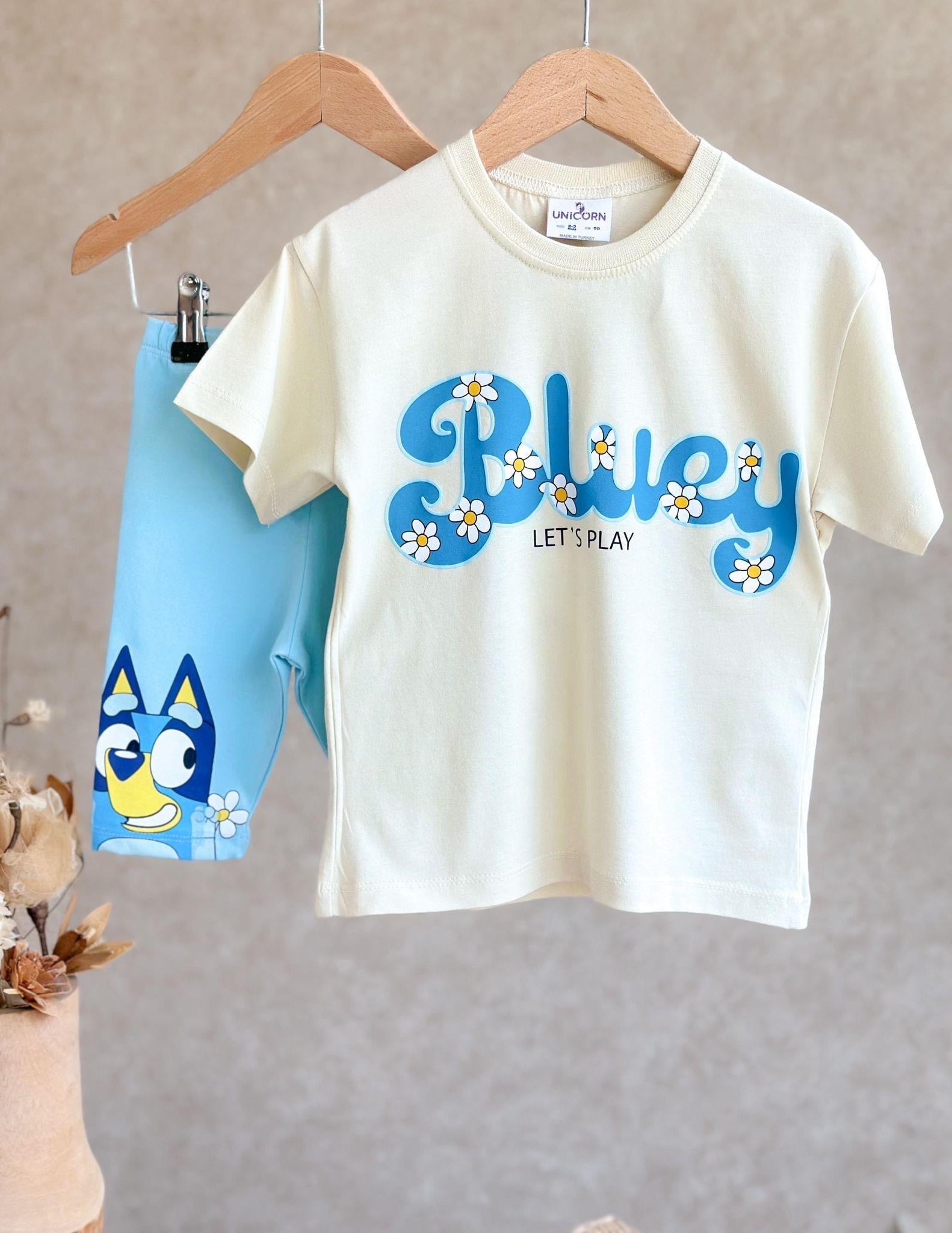 Bluey Baskılı İkili Takım - Mavi