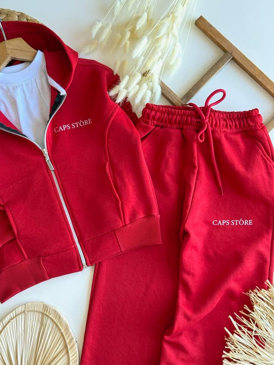 Caps Store Unisex Kapişonlu Takım - Kırmızı