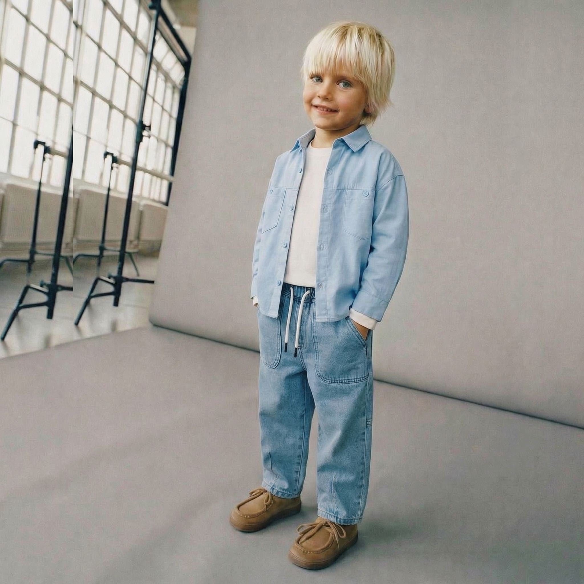 Cepli Tarz Gömlek - Mavi