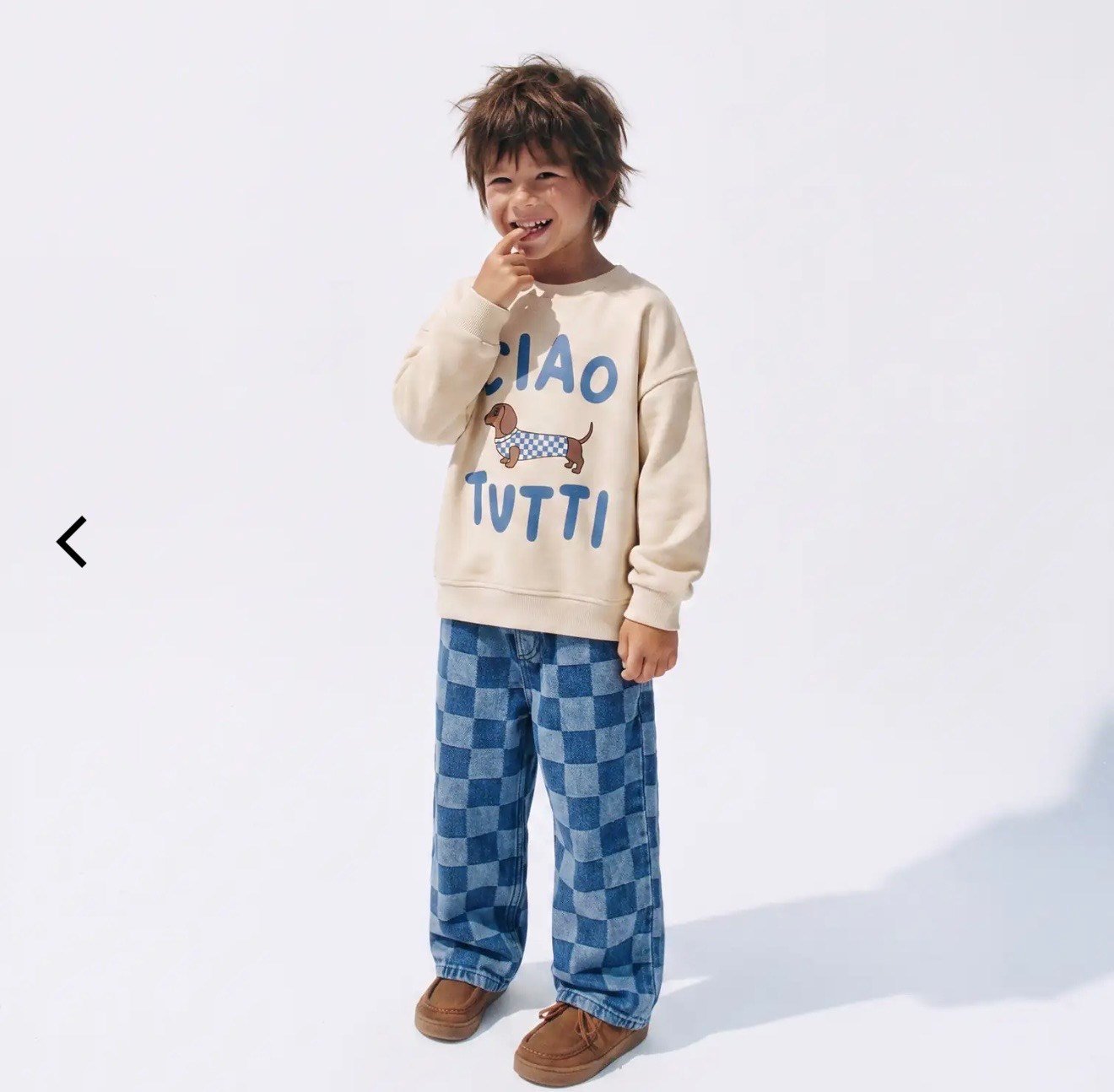 Ciao Tutti Köpek Baskılı Ekru Unisex Çocuk Sweatshirt