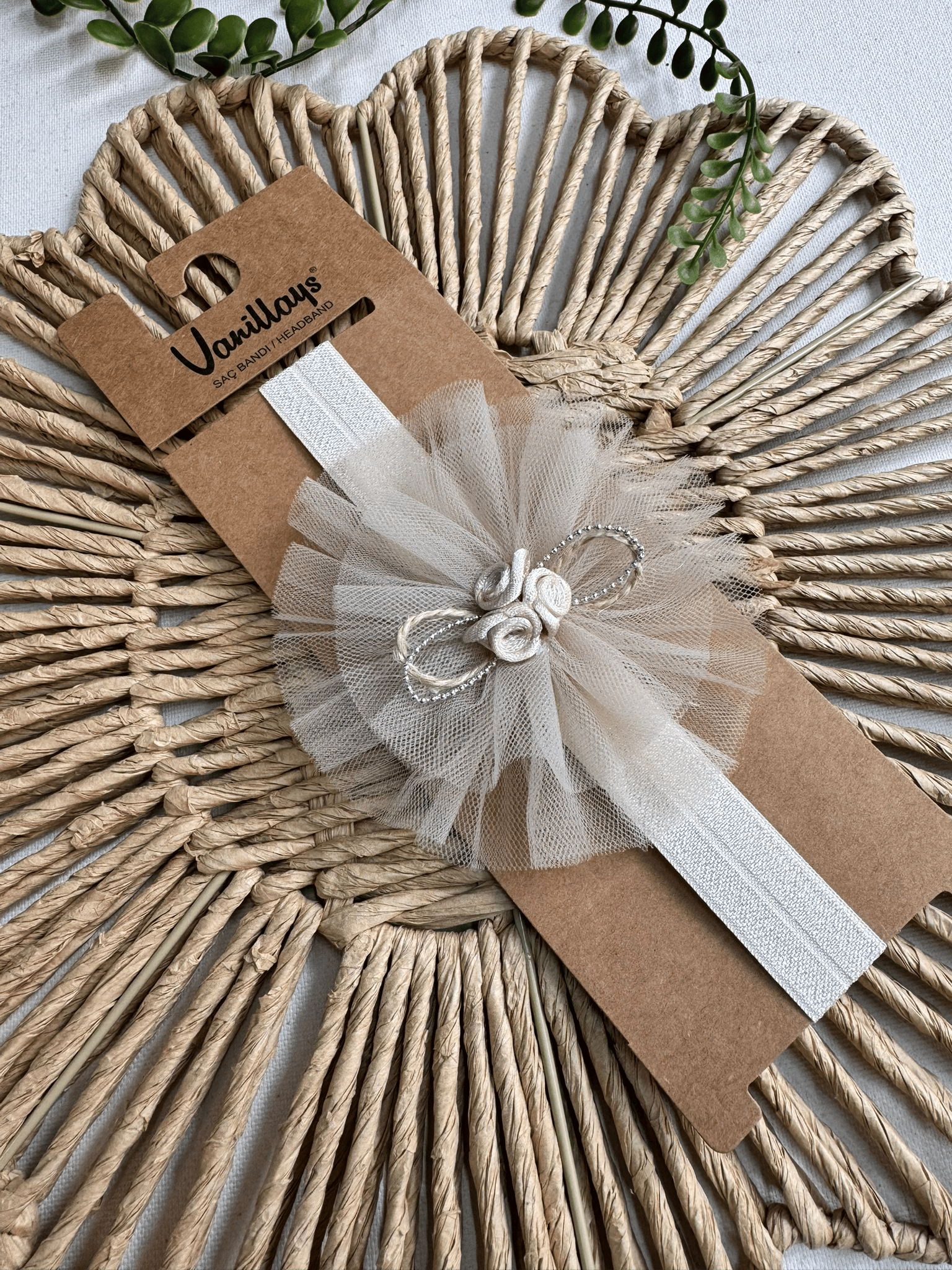 Çiçekli Bandana - Ekru