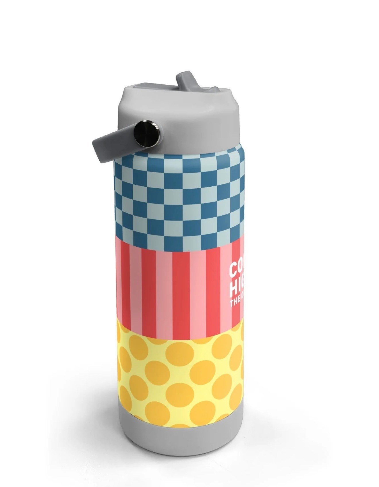 Coral High Çok Renkli Dama Çizgi Puantiye Desenli Katlanır Ağızlıklı Çelik Termos 650 ml 38304