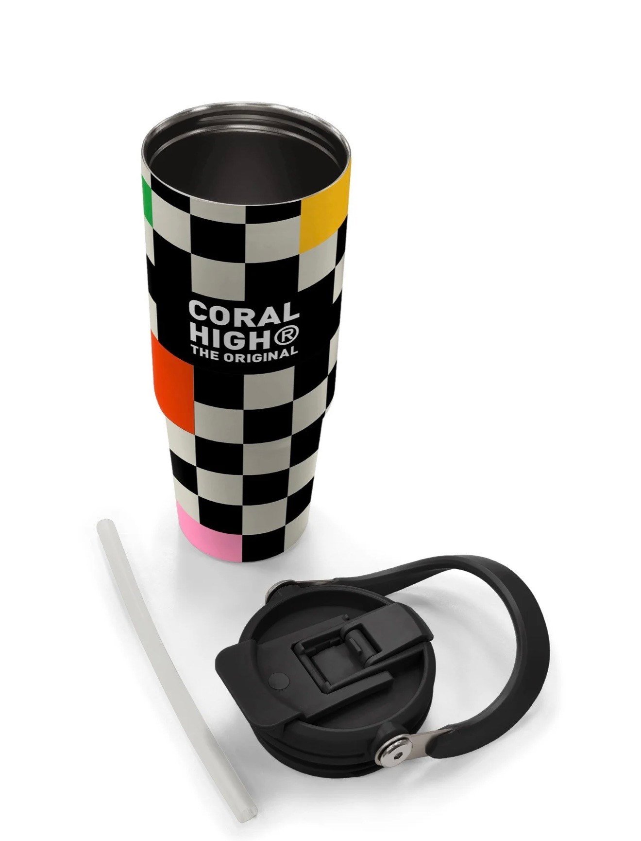 Coral High Dama Desenli Pipetli ve Direkt İçim Çelik Termos 900 ml 38703