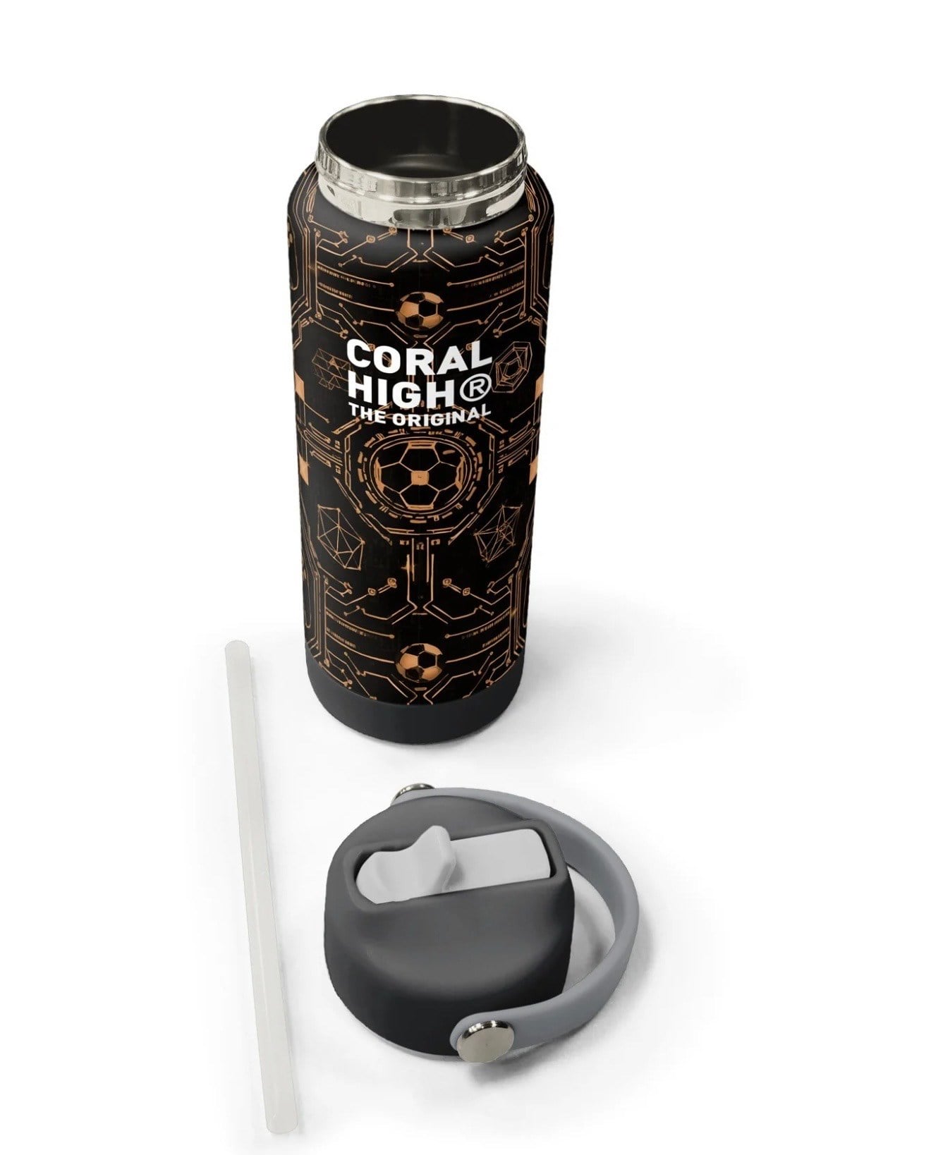 Coral High Futbol Desenli Katlanır Ağızlıklı Çelik Termos 650 ml 38317