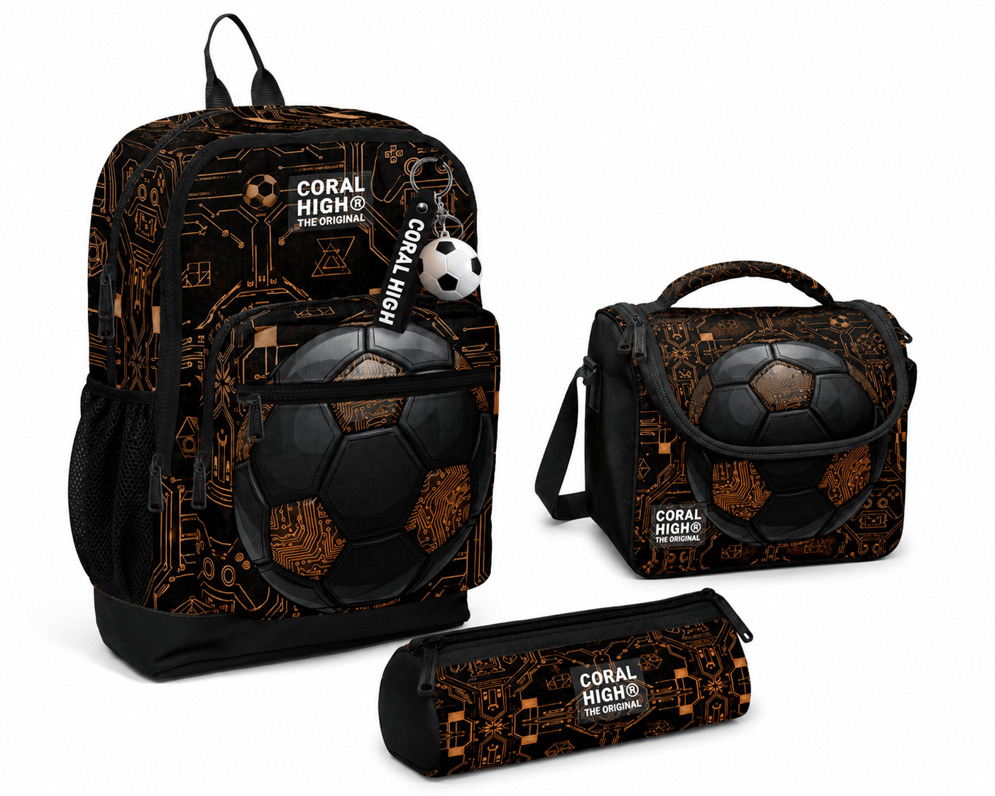 Coral High Kids Futbol Desenli 3'lü Okul Çanta Seti SET0133217
