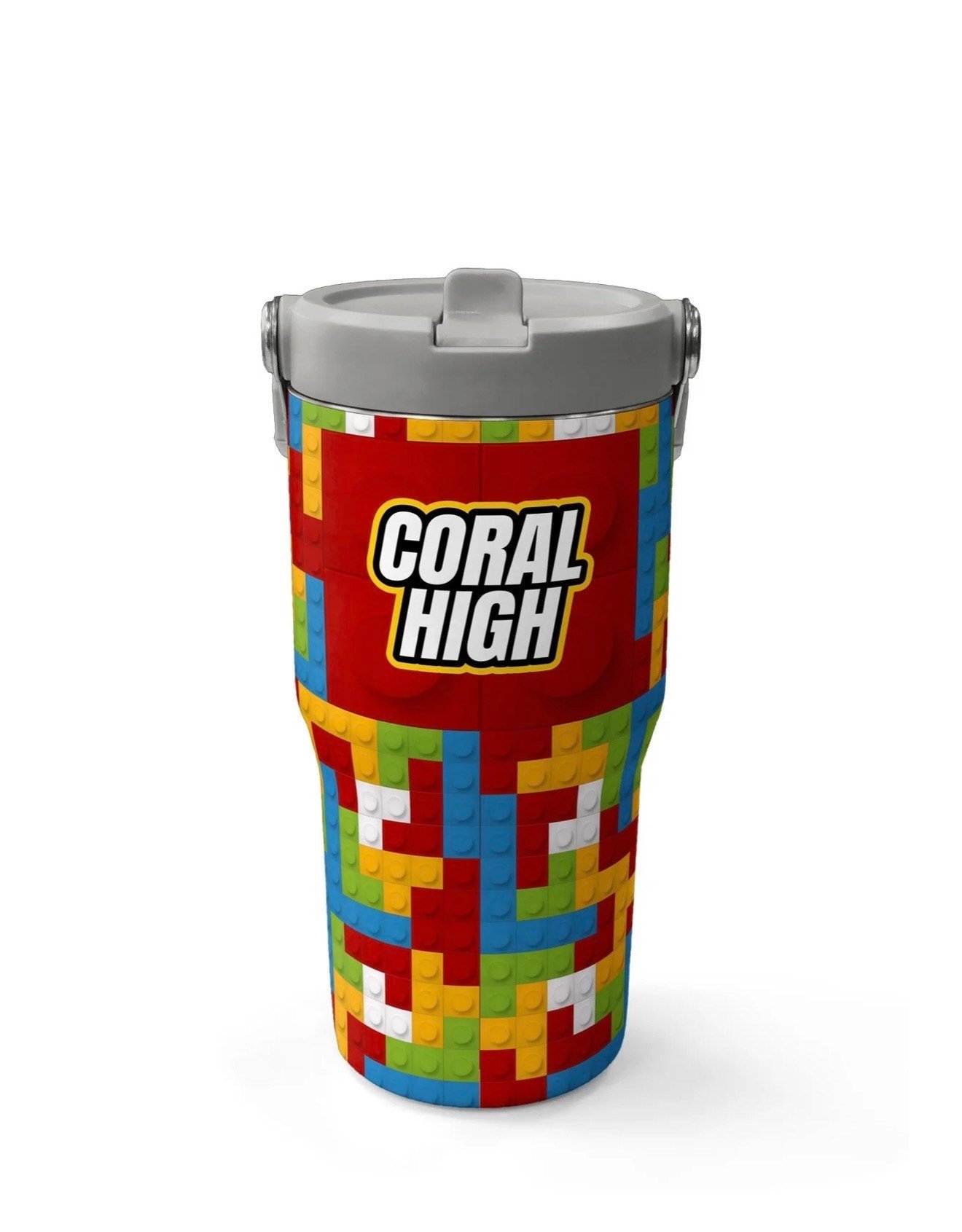 Coral High Lego Renkli Blok Desenli Katlanır Ağızlıklı Çelik Termos 600 ml 38917