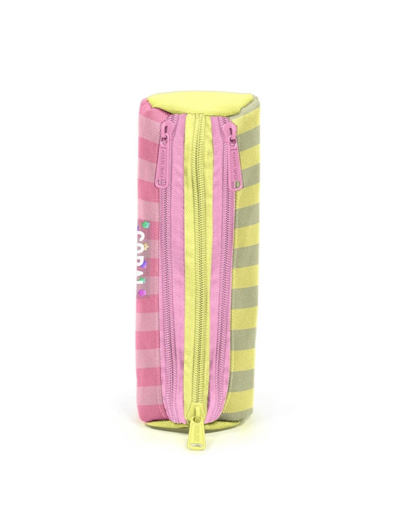 Coral High Pembe Sarı Çizgi Desenli 3'lü Okul Çanta Seti SET0133223