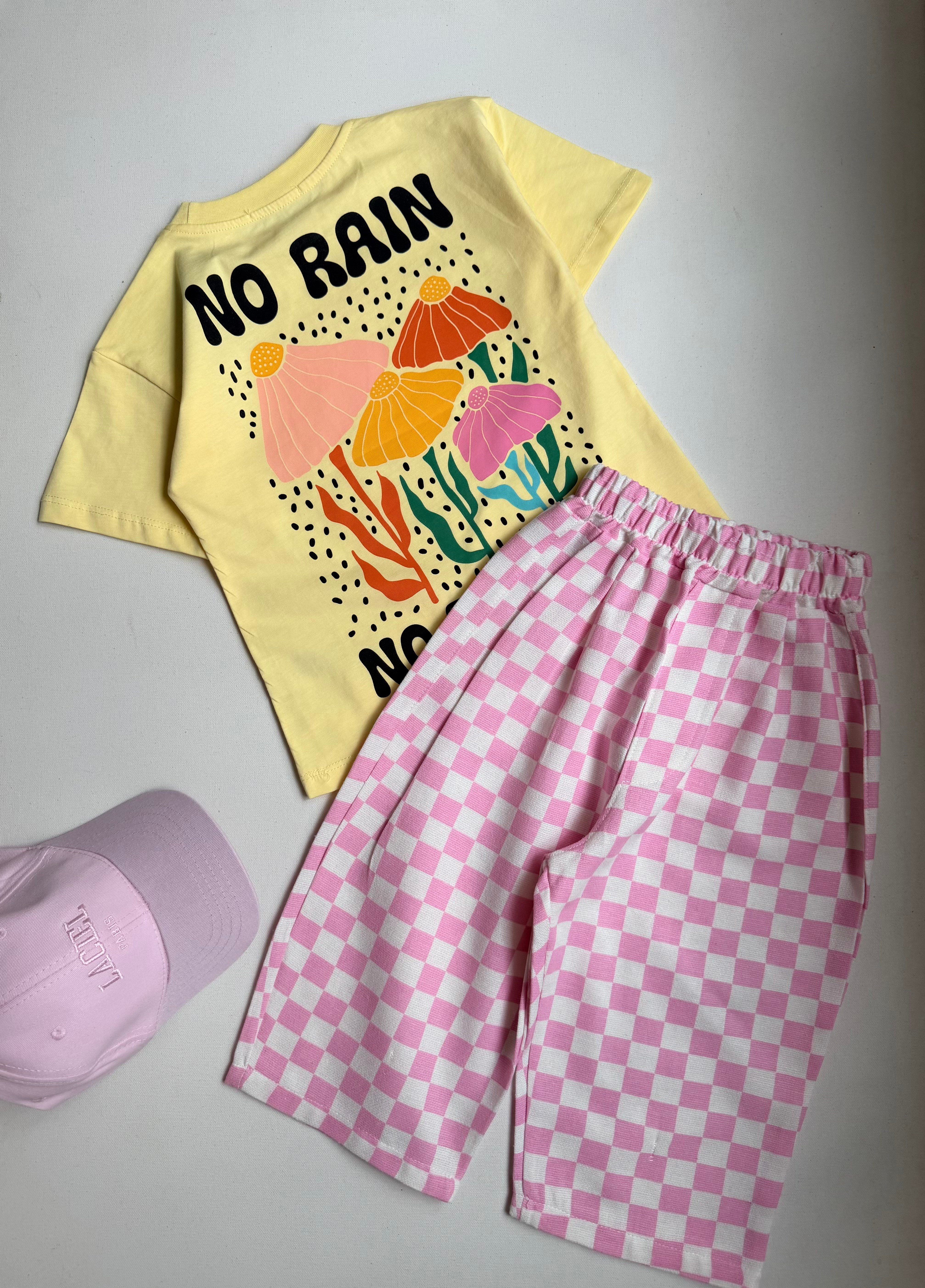 Damalı Balon Mevsimlik Pantolon - Pembe