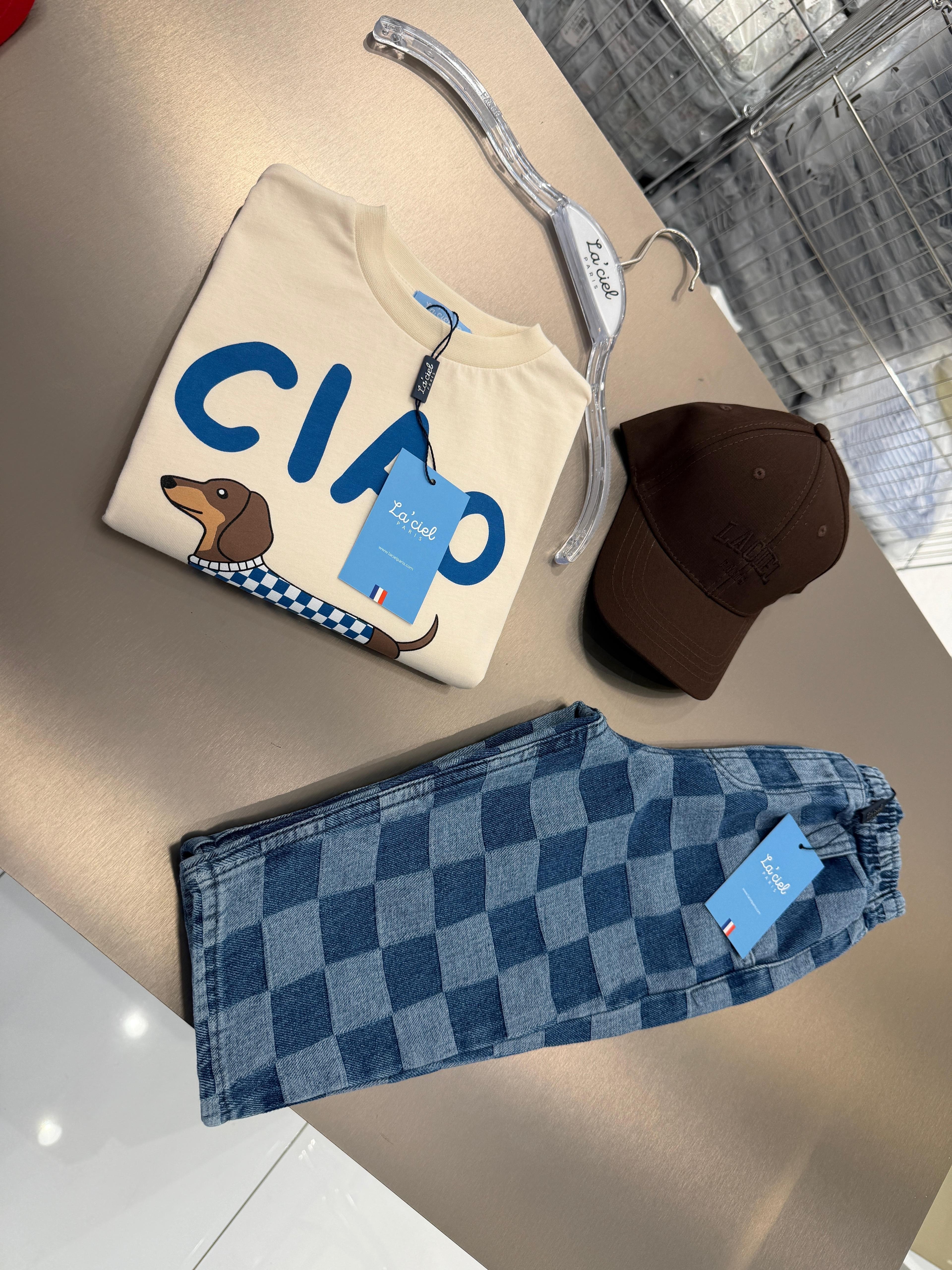 Damalı Unisex Balon Pantolon  - Mavi