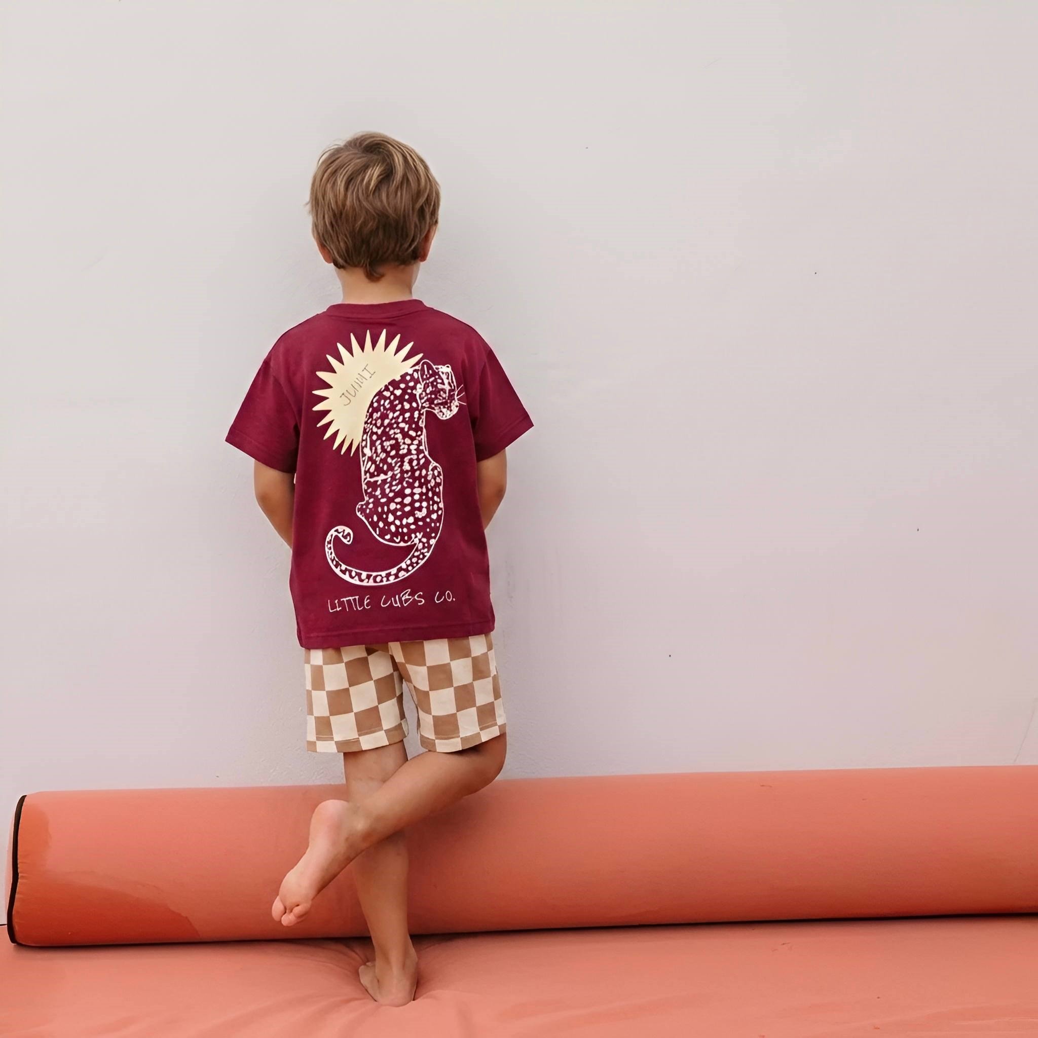 Damalı Unisex İkili Takım - Mürdüm