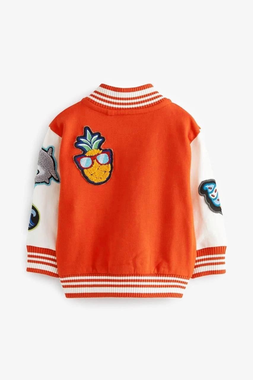 Desenli Turuncu Unisex Kolej Ceket