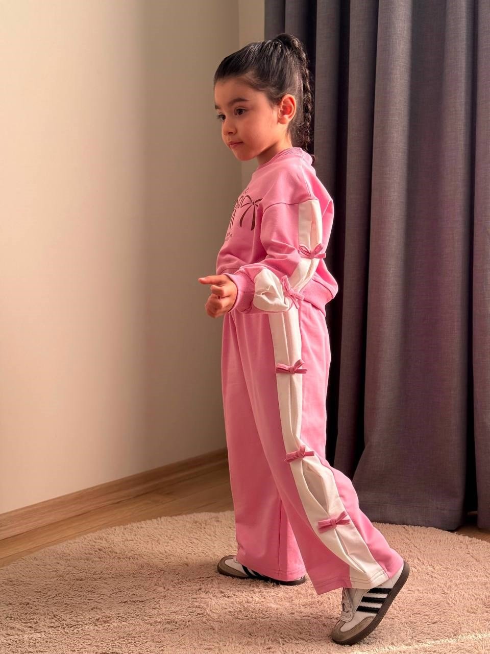 Fiyonklu Eşofman İkili Takım - Pembe