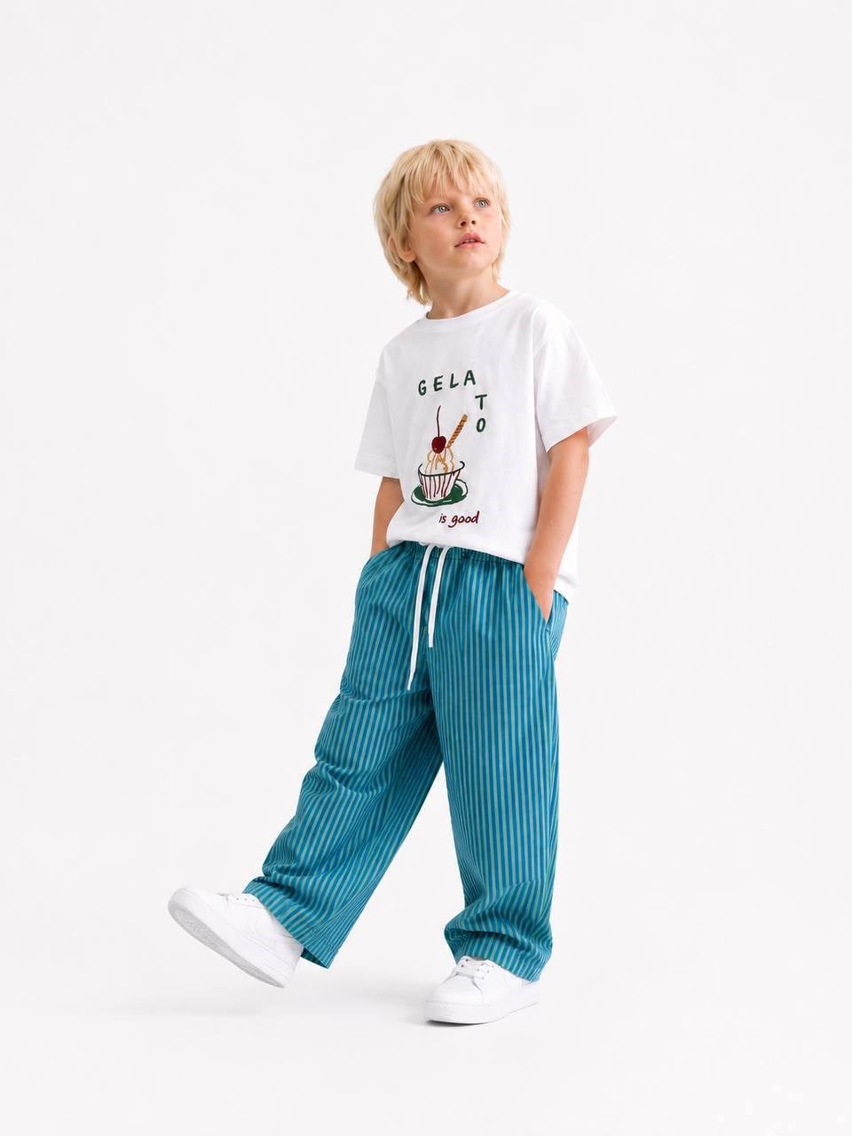 Galato Çizgili Unisex 2'li Takım - Mavi