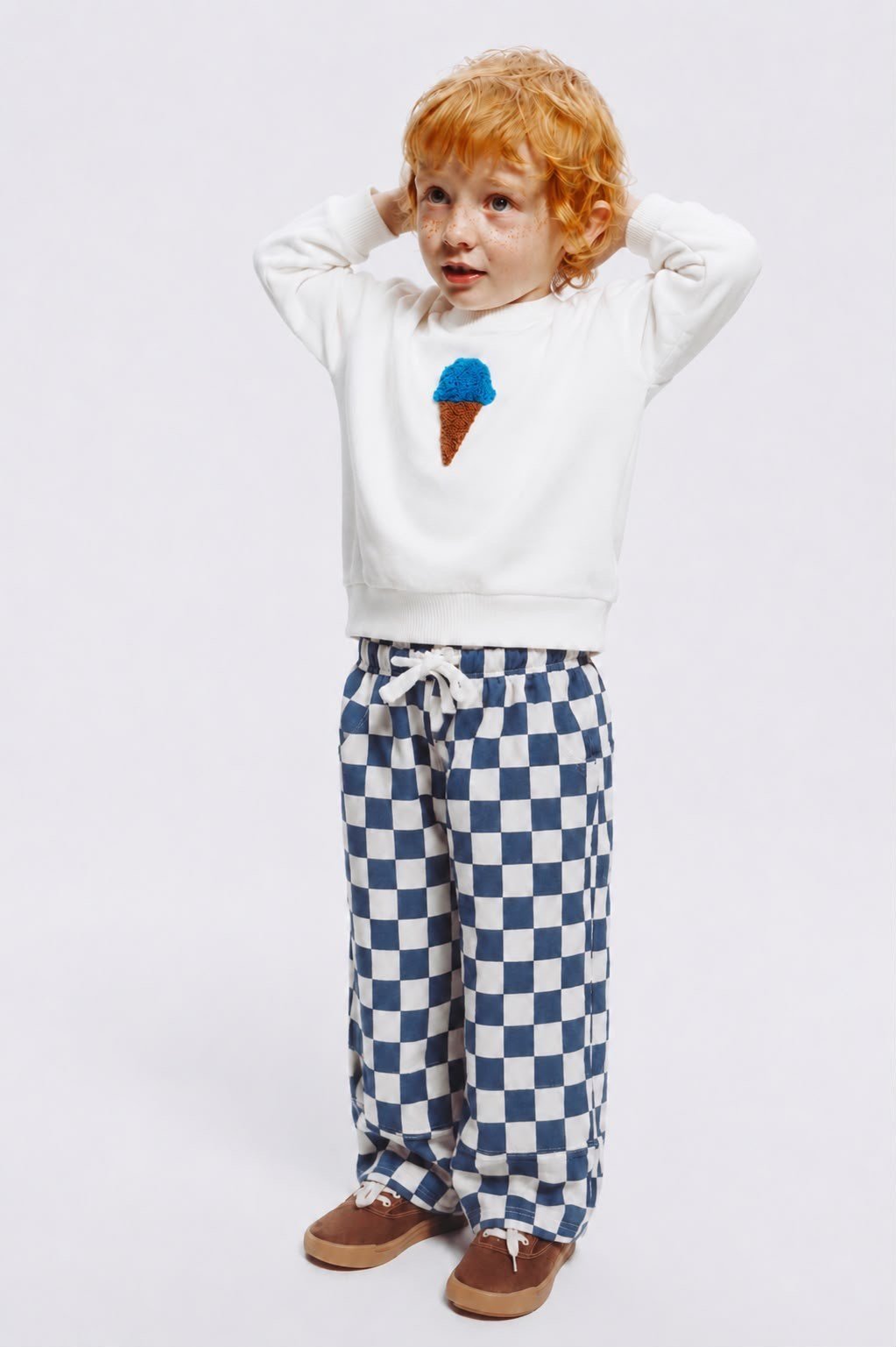 Ice Cream Dama Unisex Çocuk Takım - Mavi Beyaz