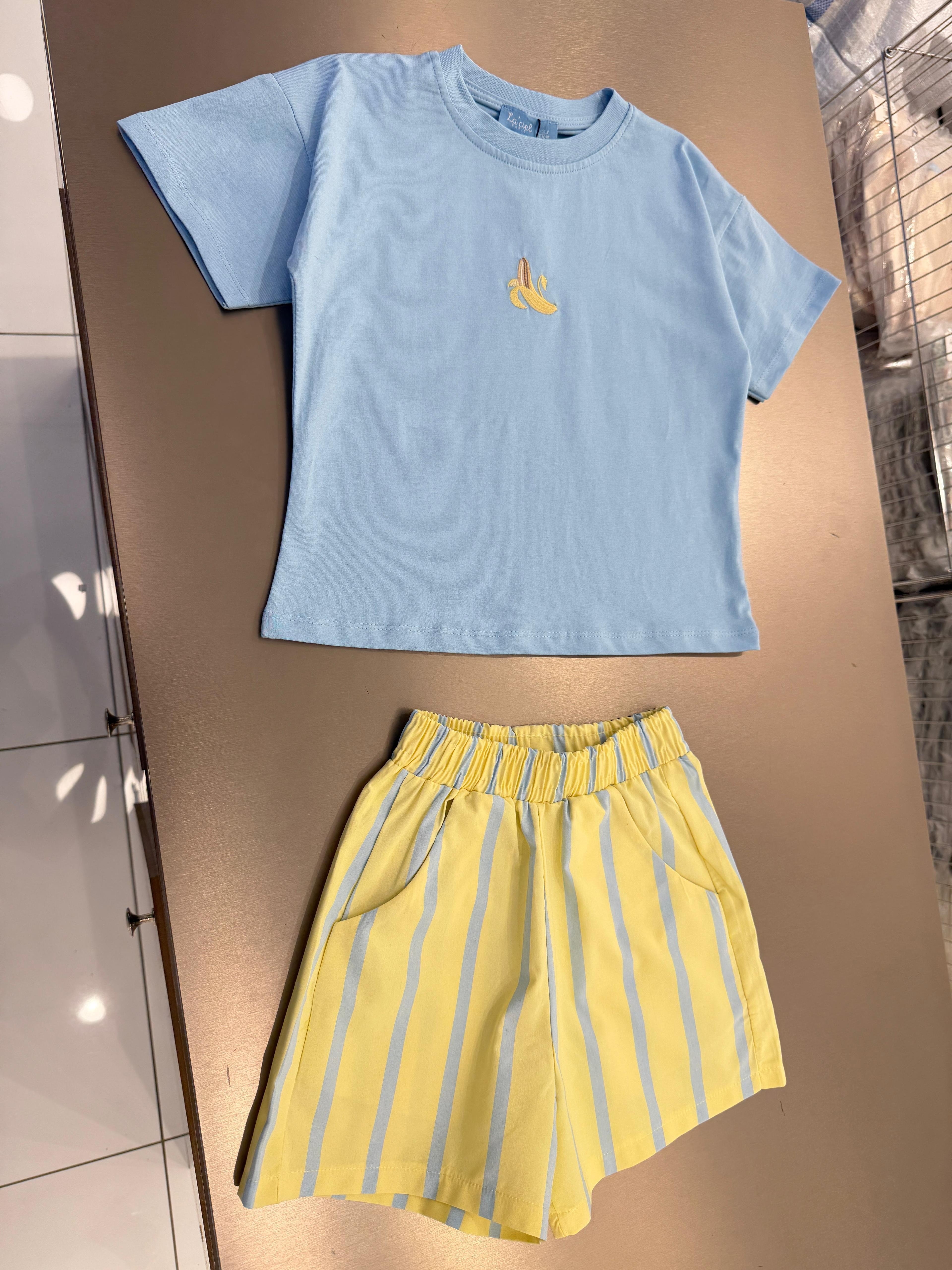 La'ciel Paris Banana Unisex 2'li Takım - Mavi Sarı