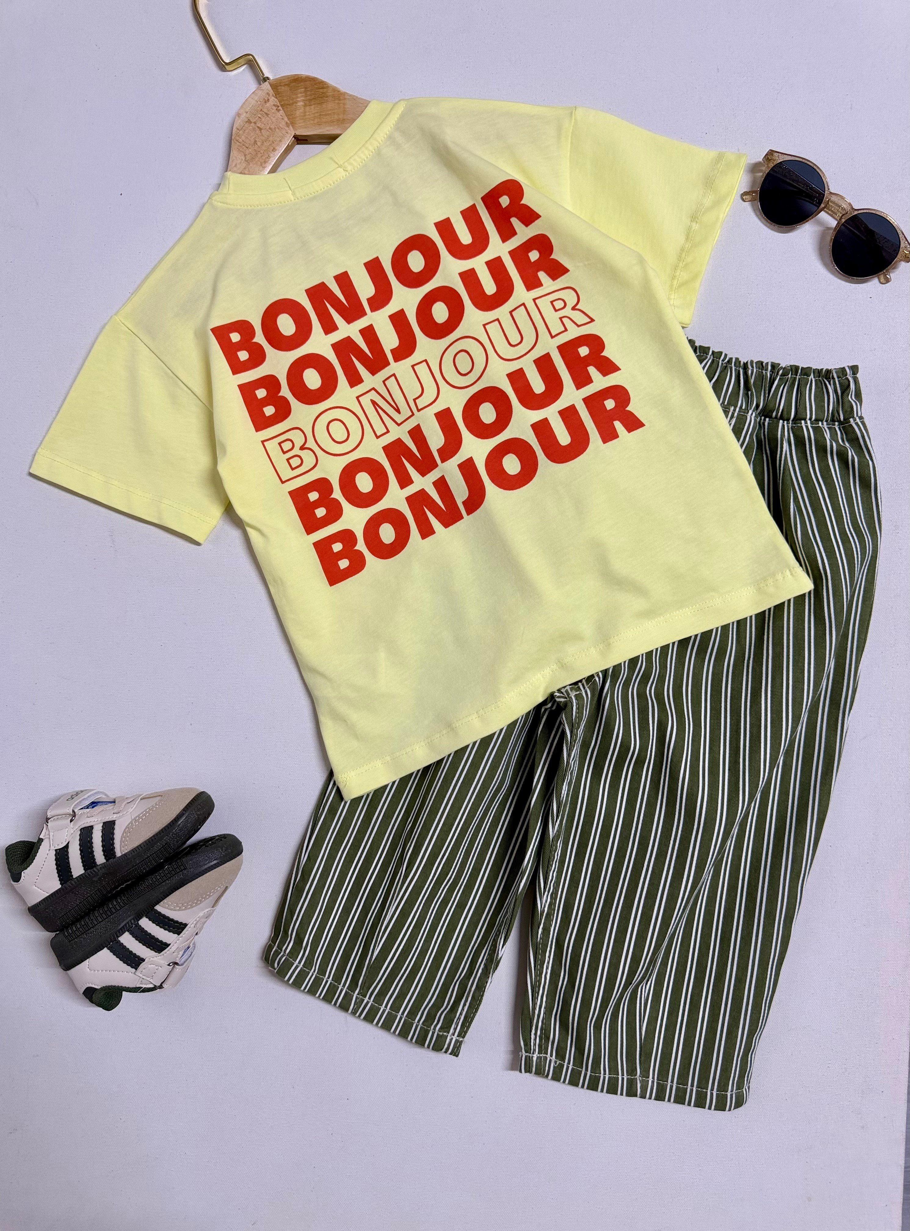 La'ciel Paris Bonjour Tshirt - Sarı
