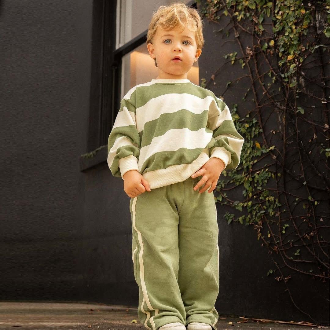 La'ciel Paris Çizgili Unisex Takım - Yeşil