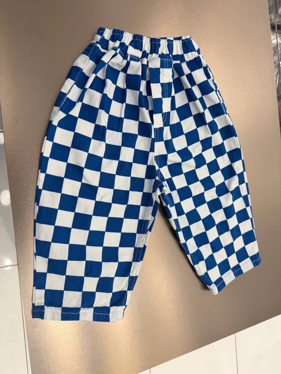 La'ciel Paris Damalı Balon Pantolon - Mavi