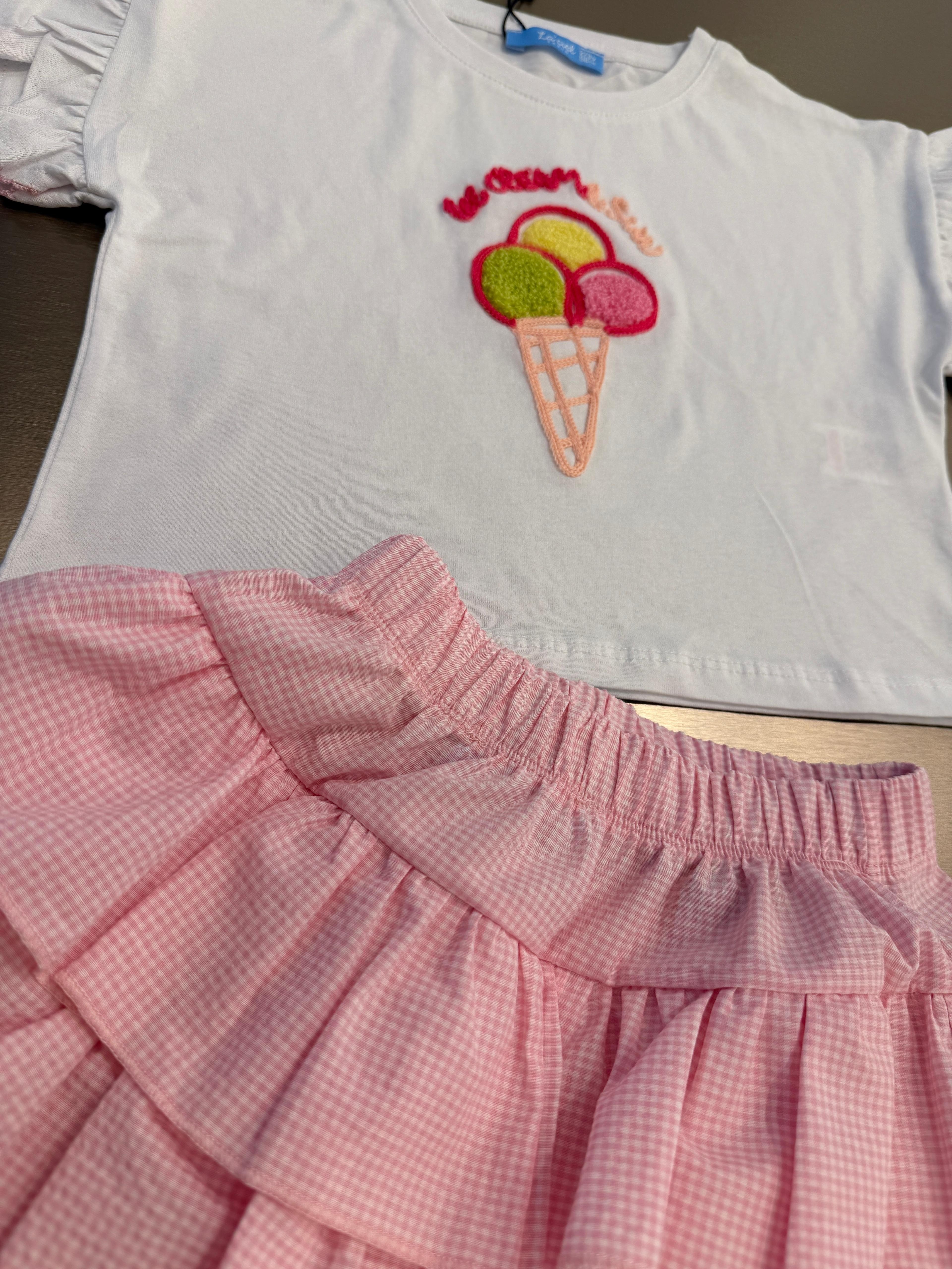 La'ciel Paris İce Cream Fırfır Etekli Takım - Pembe