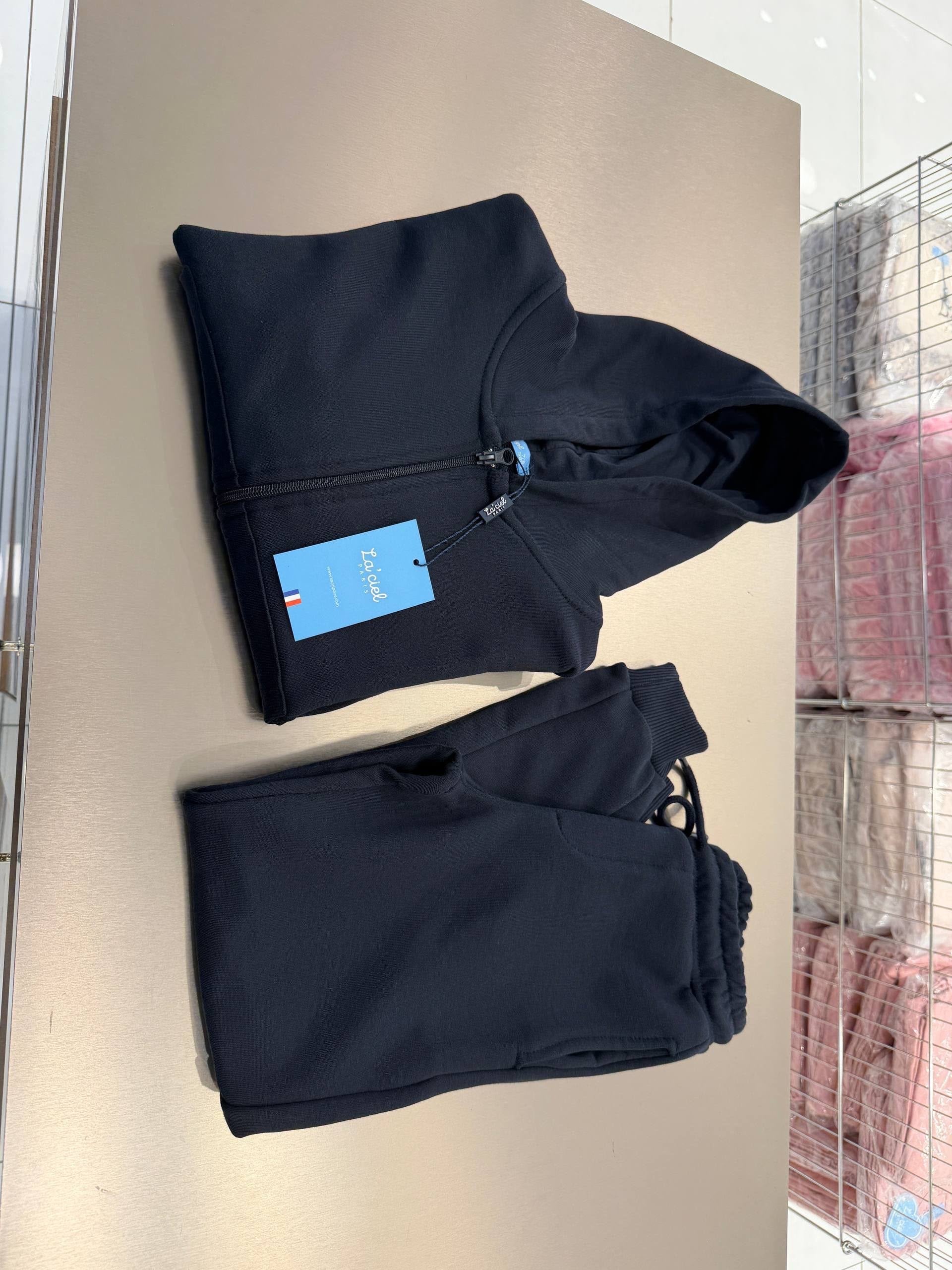 La'ciel Paris Unisex Kapişonlu Fermuarlı Okul Set Eşofman Takımı - Lacivert