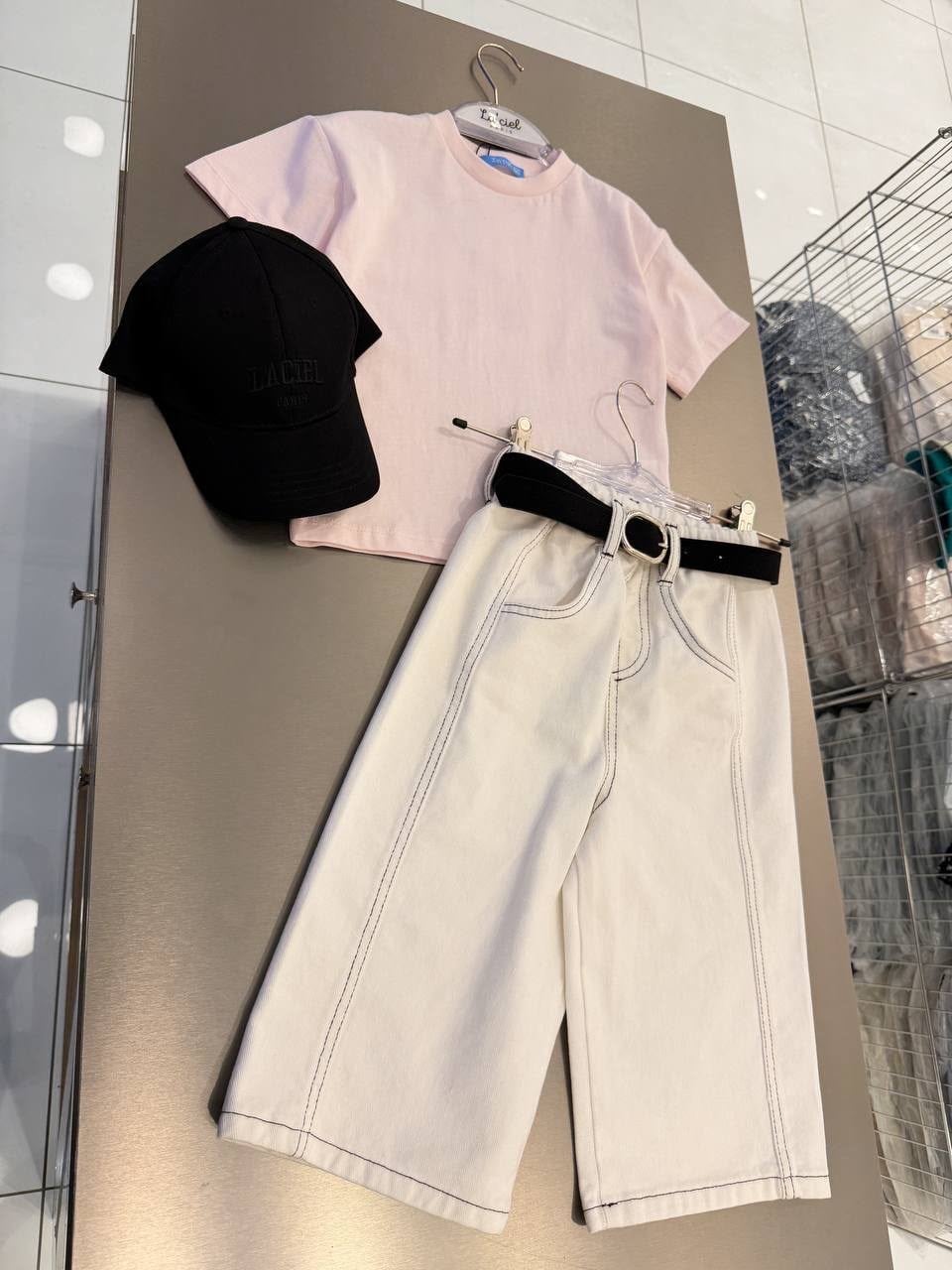 La'ciel Paris Wide Leg Pantolon Kemer Hediyeli - Kırık Beyaz