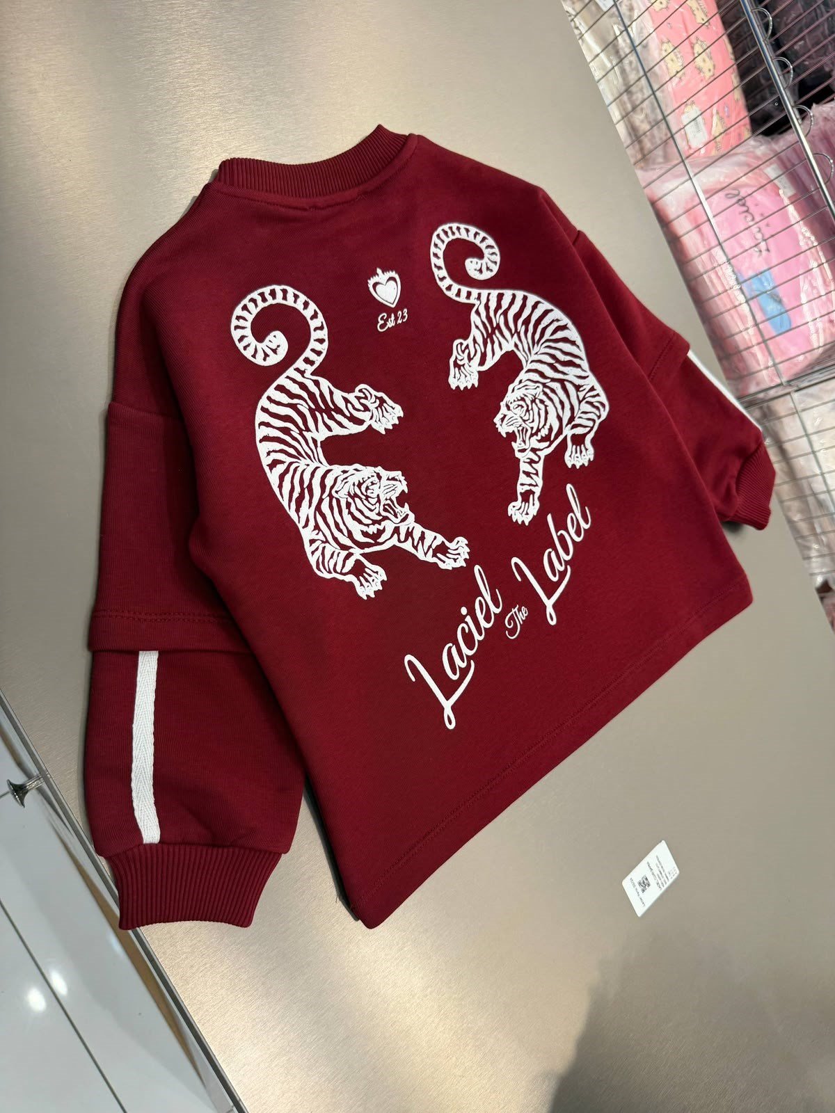 Laciel Tiger Bordo Oversize Unisex Sweatshirt