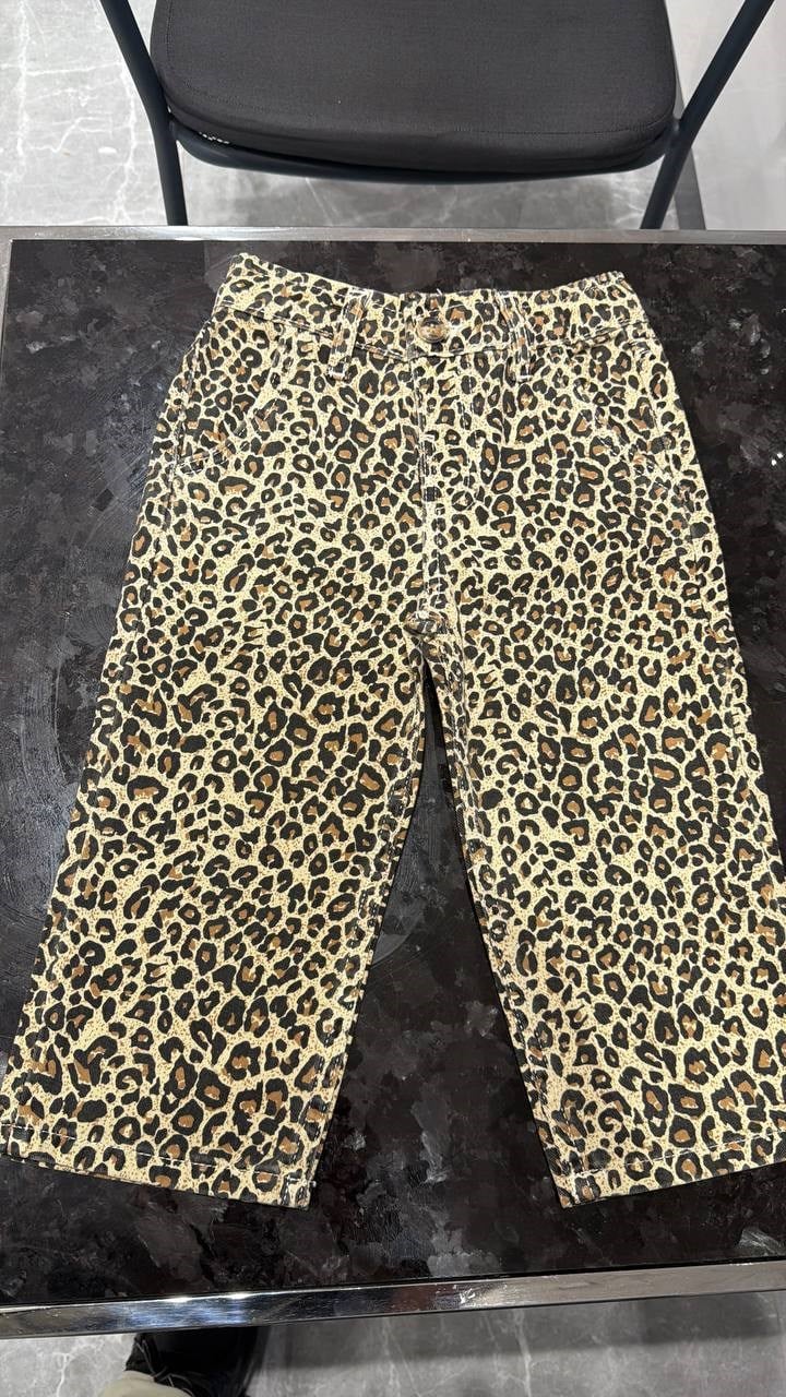 Leopar Desenli Pantolon  - Kahve