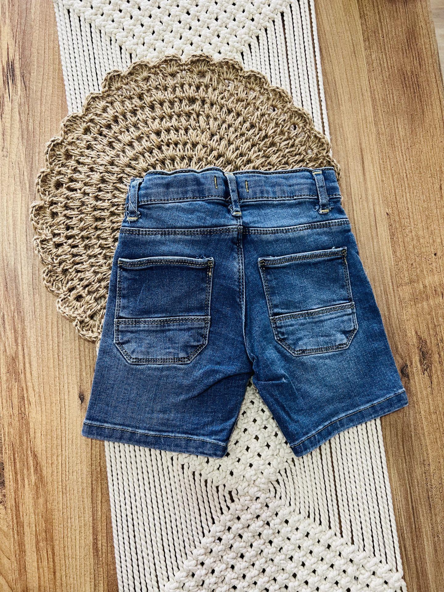 Likralı Denim Şort