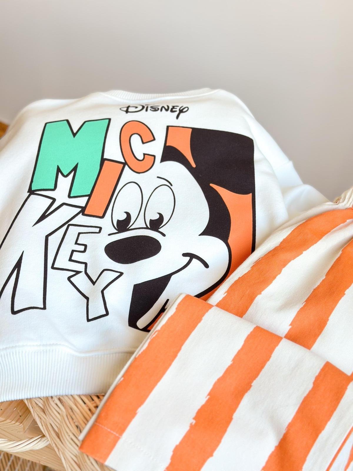 Minnie Mouse Çizgili İkili Takım  - Turuncu
