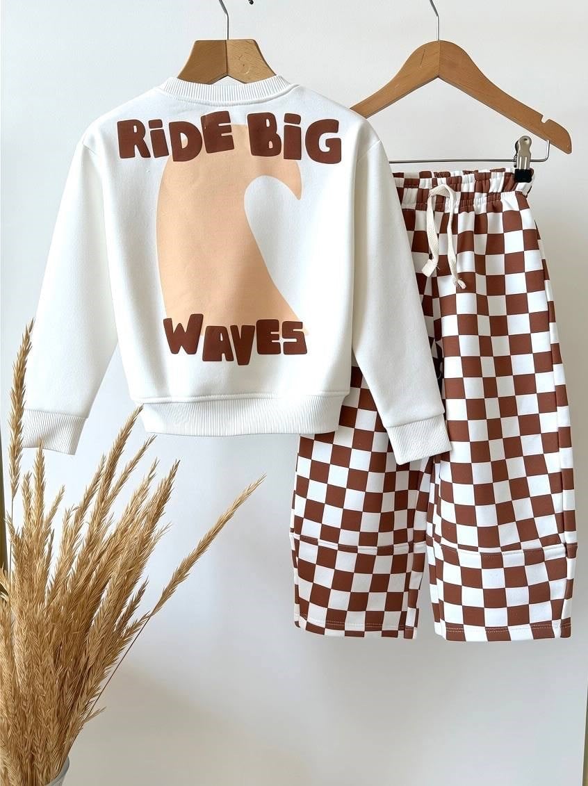 Ride Big Waves Dama Unisex Çocuk Takım - Kahve