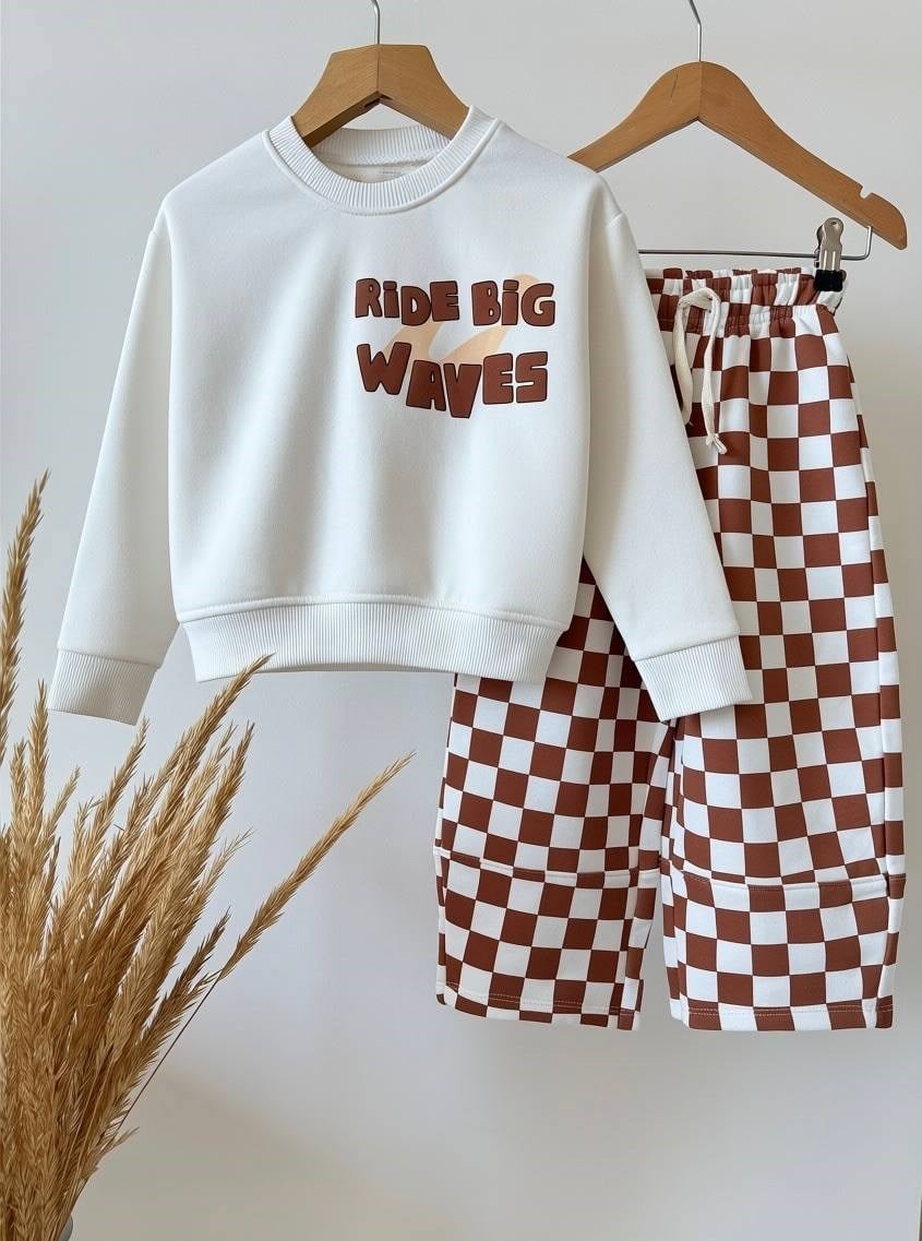 Ride Big Waves Dama Unisex Çocuk Takım - Kahve