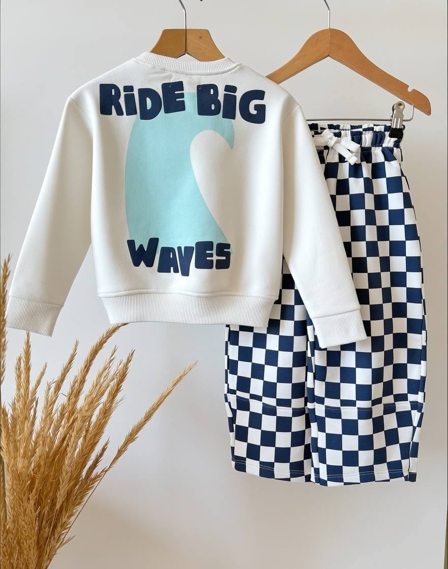 Ride Big Waves Dama Unisex Çocuk Takım - Mavi