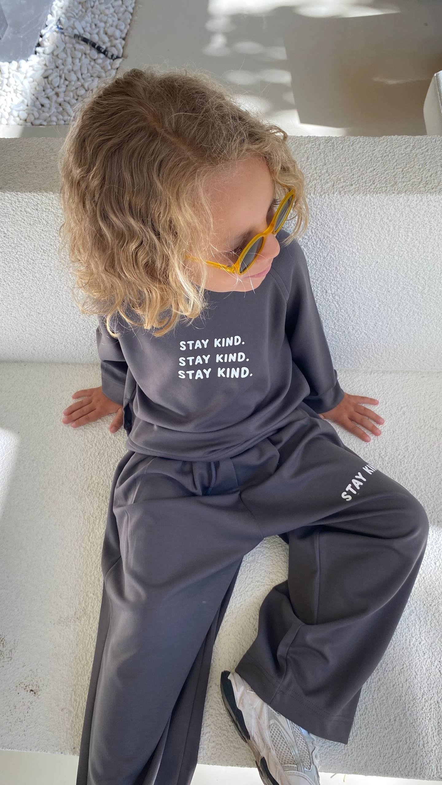 Stay Kind Yazılı Basic Unisex Takım - Gri