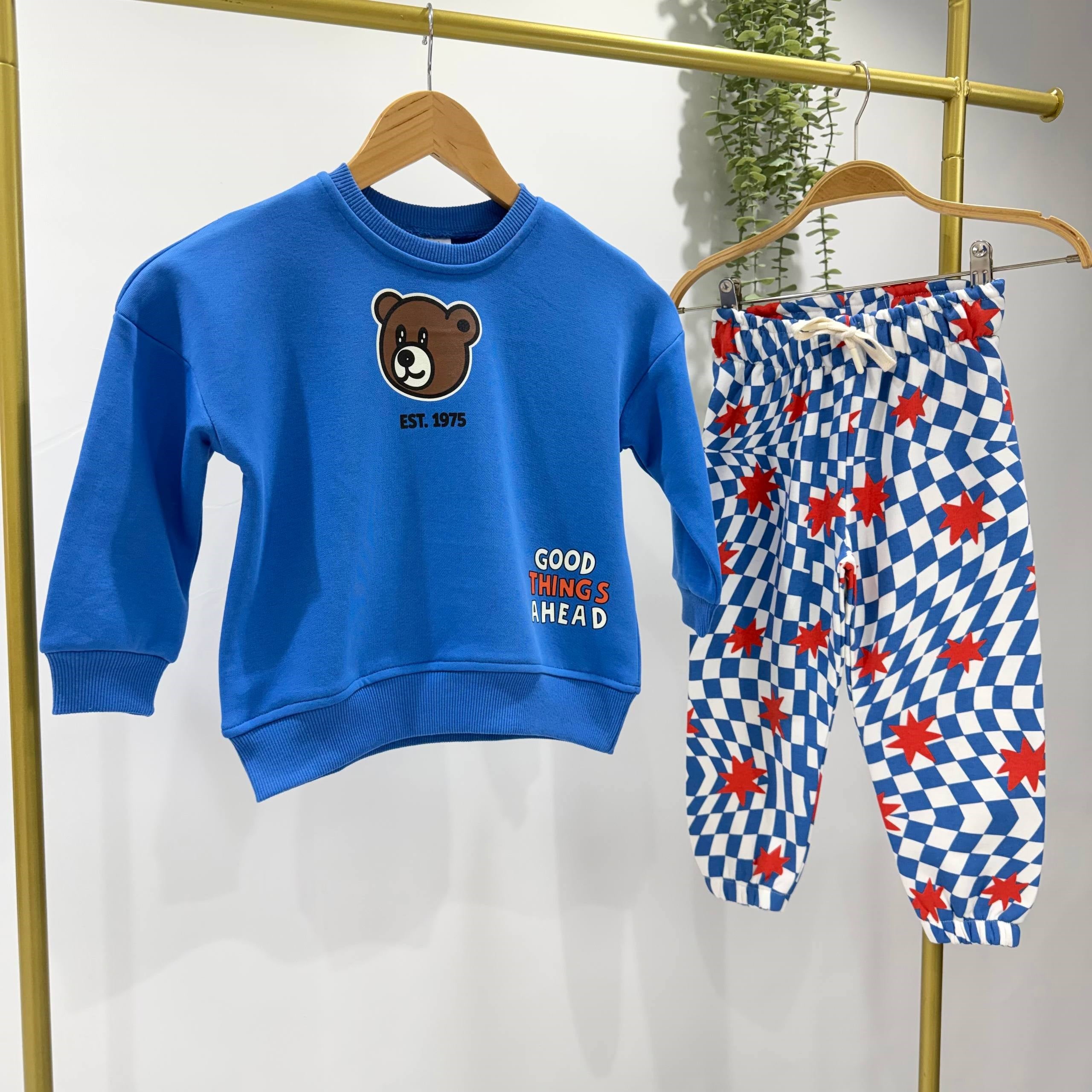 Tasarım Tedy Unisex Eşofmanlı Takım - Mavi