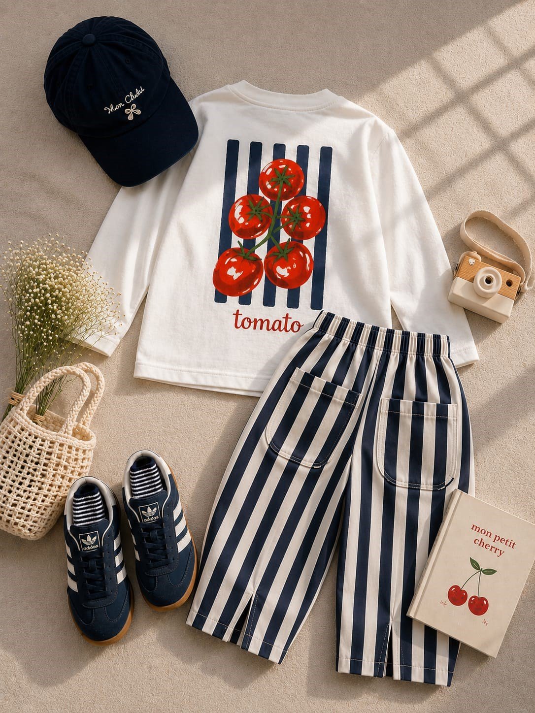 Tomato Baskılı Çizgili Unisex Çocuk Takım